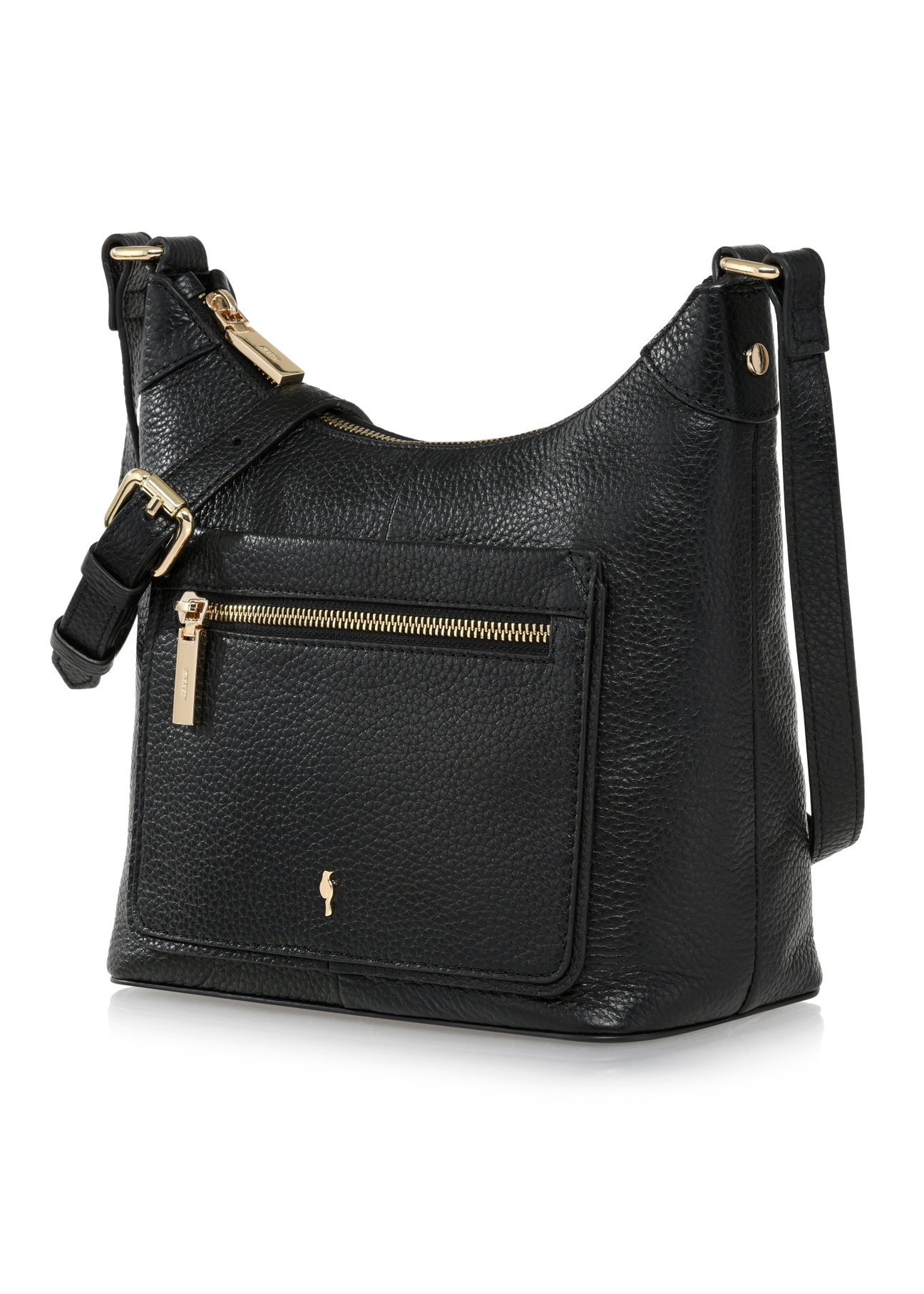 Black leather women's hobo style handbag TORES-0957-99(Z23)-02