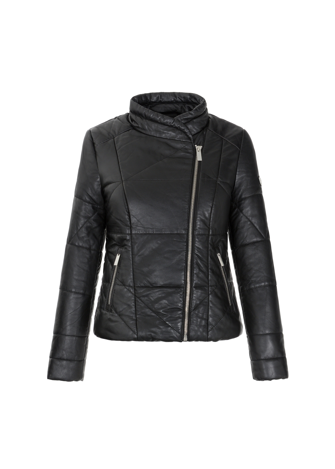 Women's quilted leather jacket KURDS-0279-4505(Z21)-02