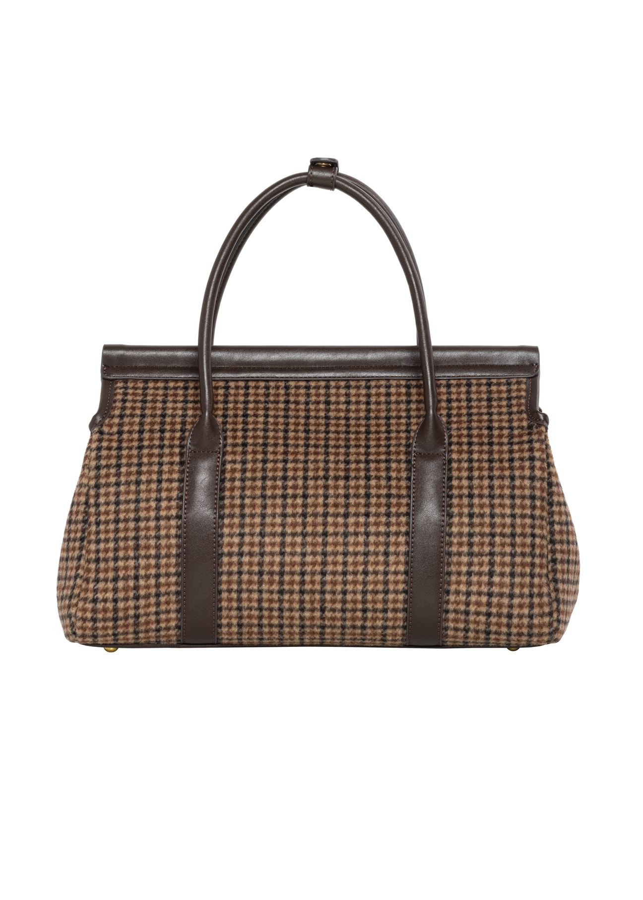 Checkered shopper bag TOREC-1327-1P(Z26), back view of the product on a white background.