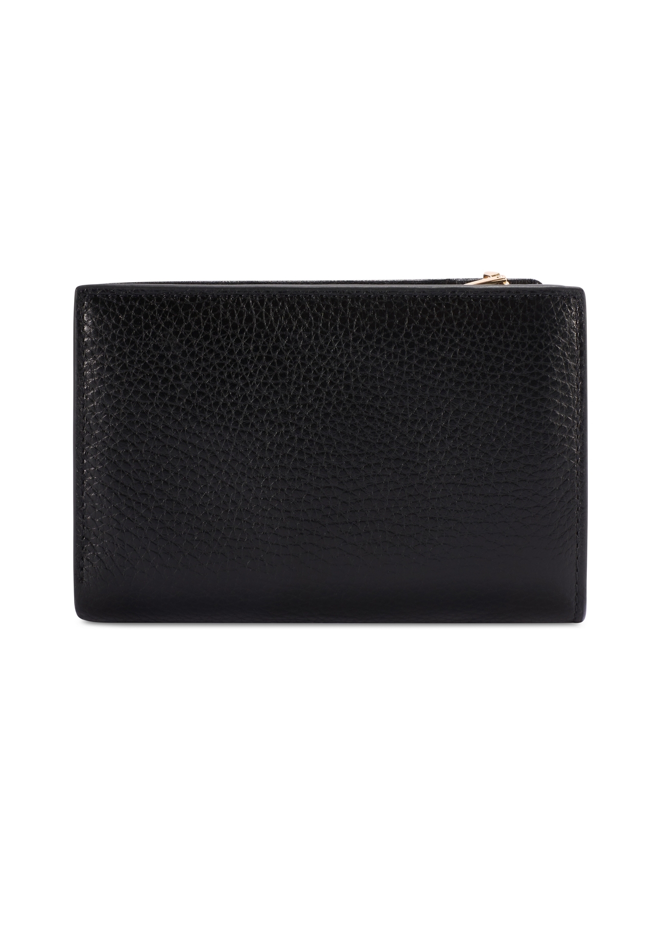 Black leather women's wallet PORES-0980R-9I(W26), product view from the back on a white background.