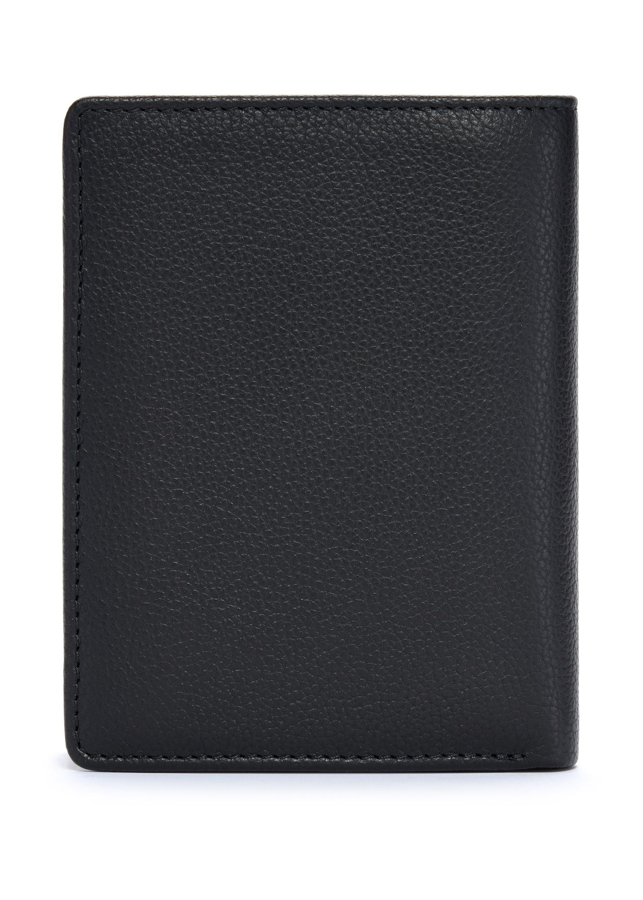Black men's leather wallet PORMS-0632A-99(Z25), product view from the back on a white background.