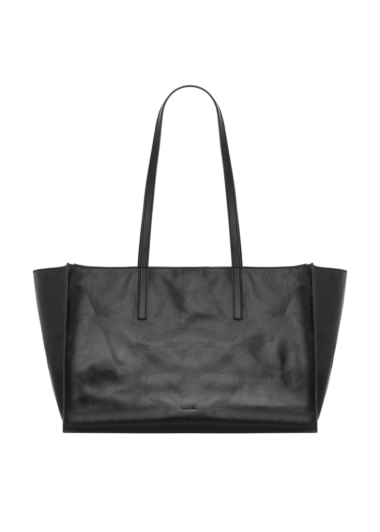 Black large leather women's handbag TORES-1435-99(Z26) - front product view, on white background.