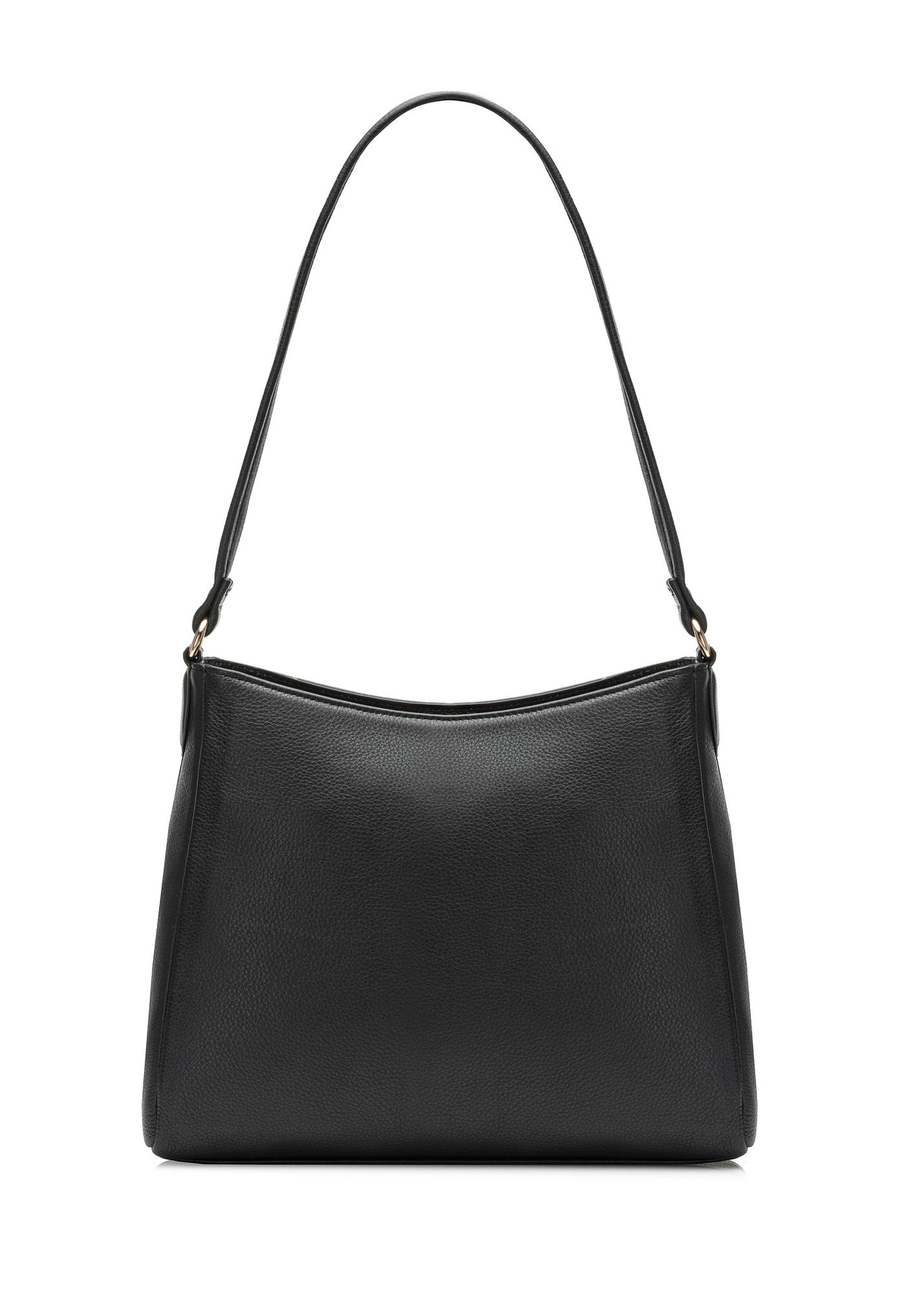 Black leather handbag TORES-0975F-99(Z26) - product view from the back, on a white background.