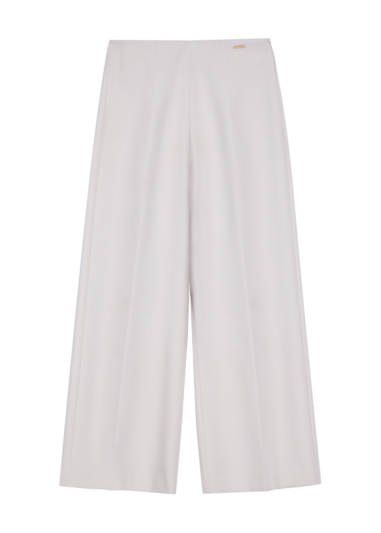 Light beige women's wide pants SPODT-0118-80(Z25), front product view on white background.