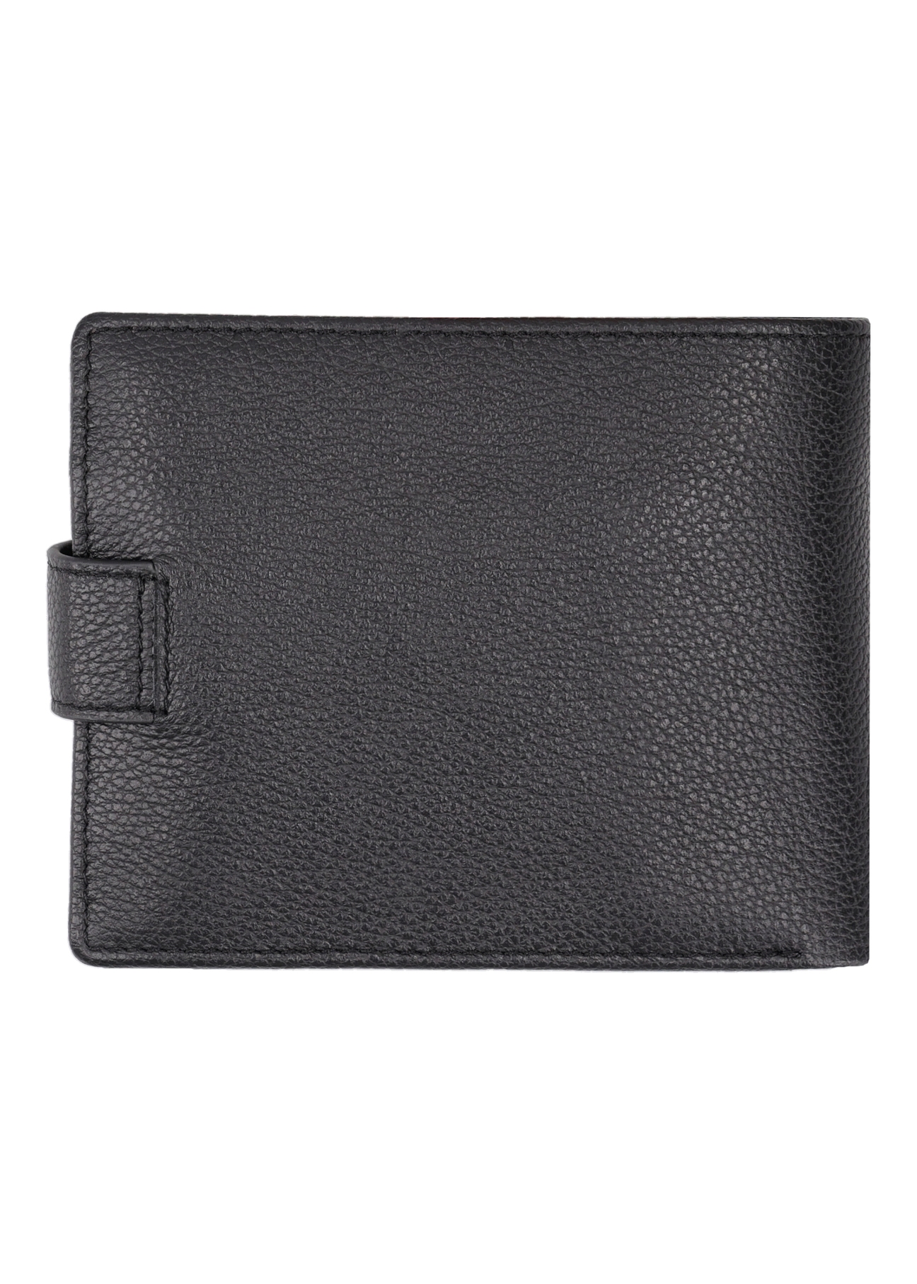 Black men's leather wallet PORMS-0719-99(Z26) - product view from the back, on a white background.