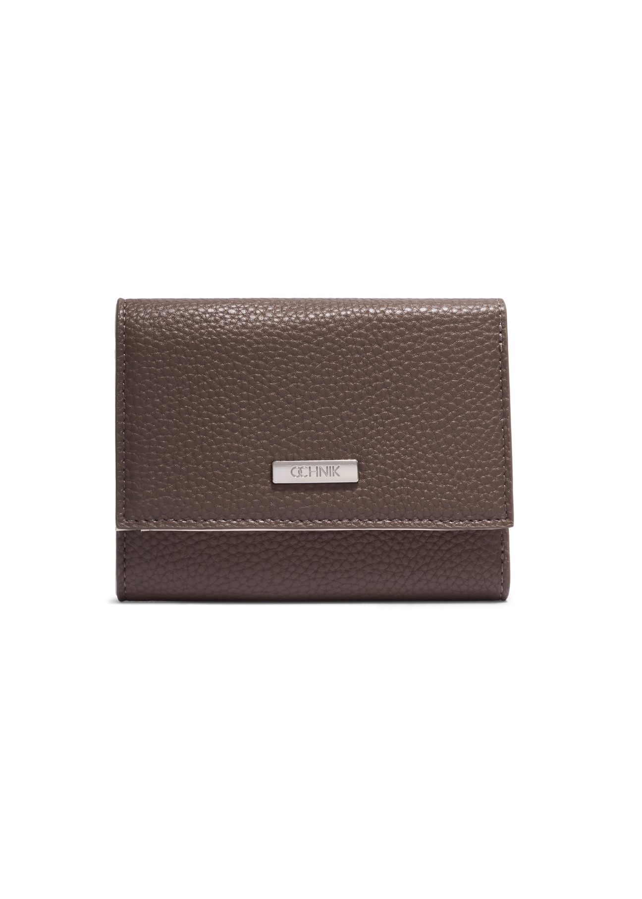 Dark beige women's wallet with cream interior POREC-0440-1K(Z26) - front product view, on white background.