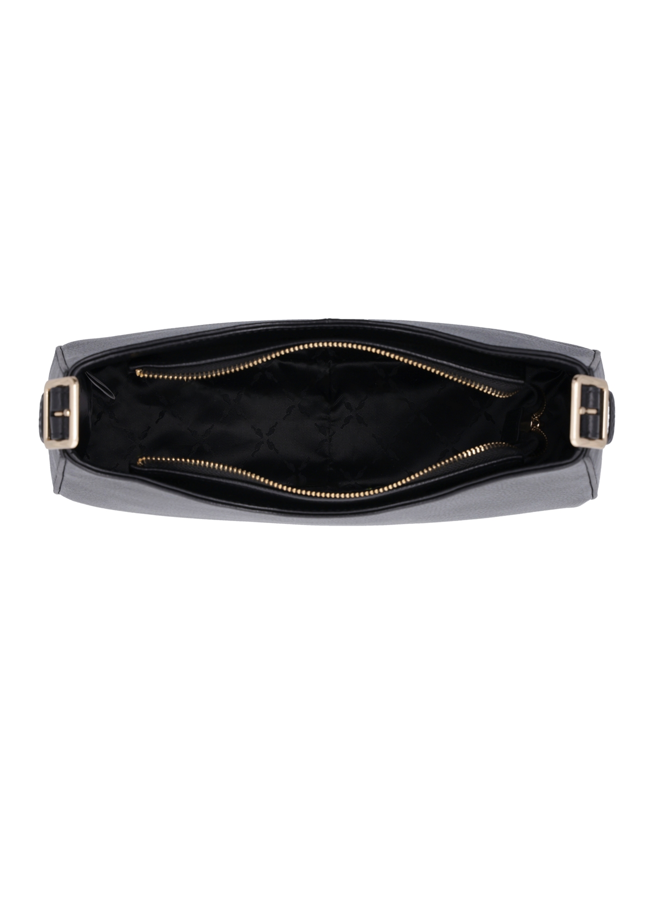 Black leather women's shoulder bag TORES-1348-9I(Z26), product view inside on white background.