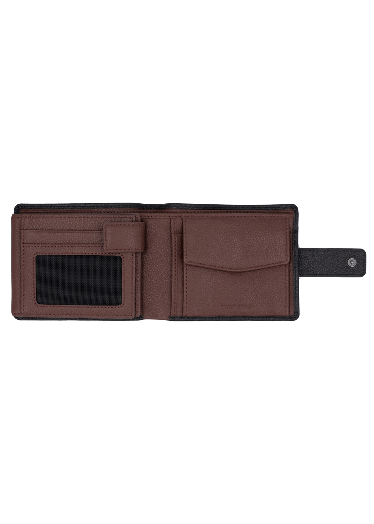 Black men's leather wallet PORMS-0719-99(Z26) - product view from above, on white background.