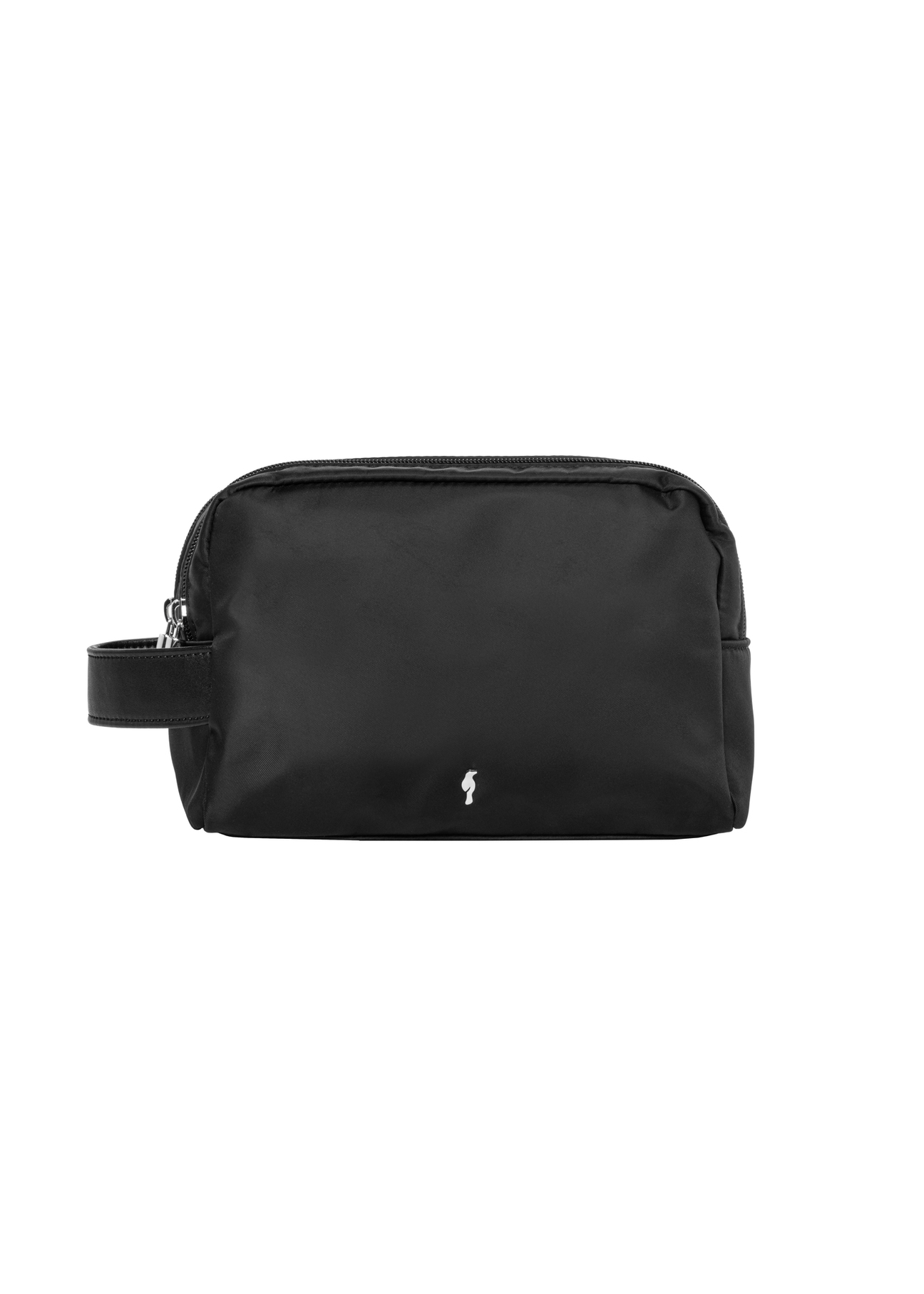 Black women's cosmetic bag TOREN-0348-99(Z26), front product view on white background.