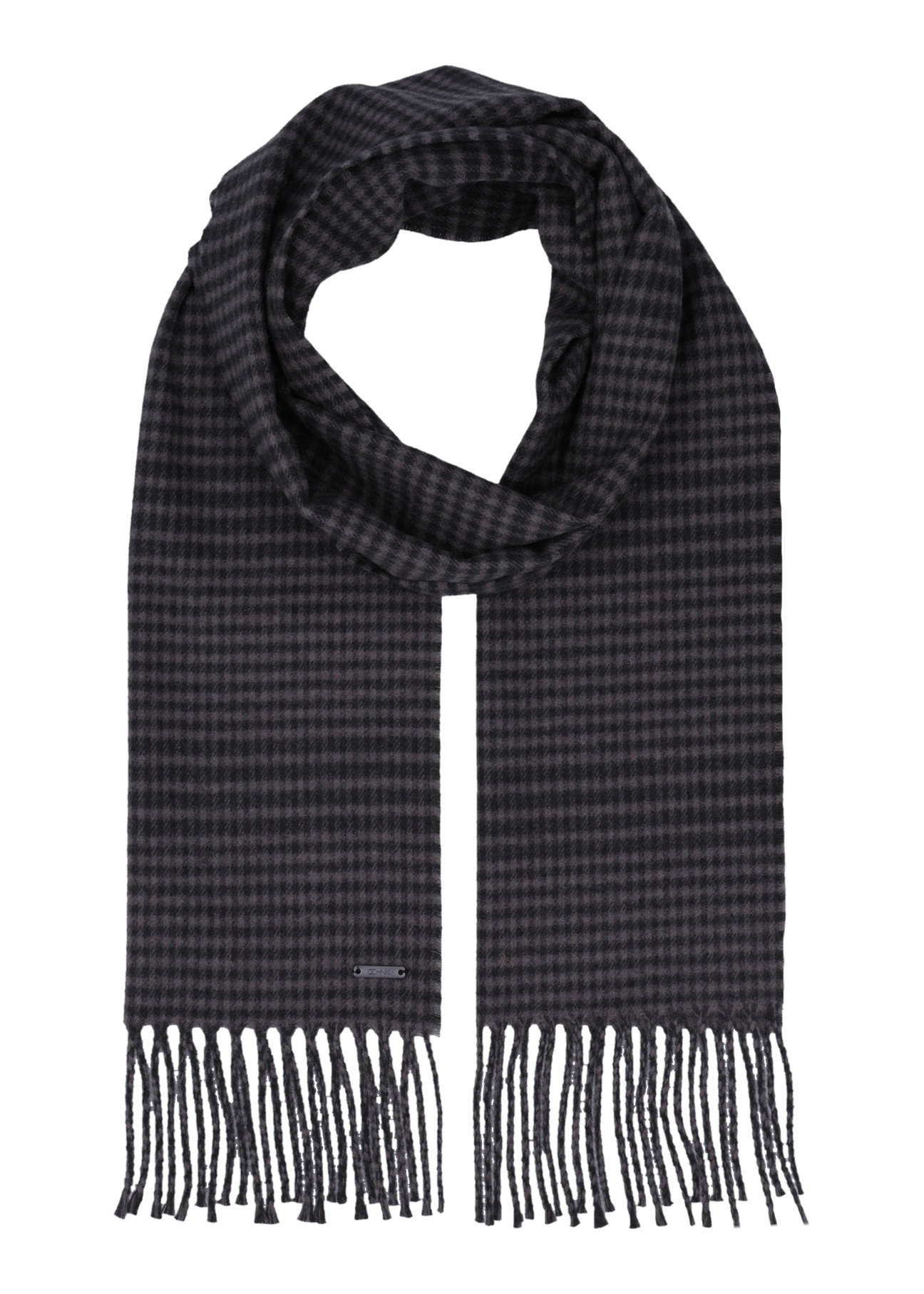 Men's scarf with a small check pattern SZAMT-0091-9B(Z26), front product view on a white background.