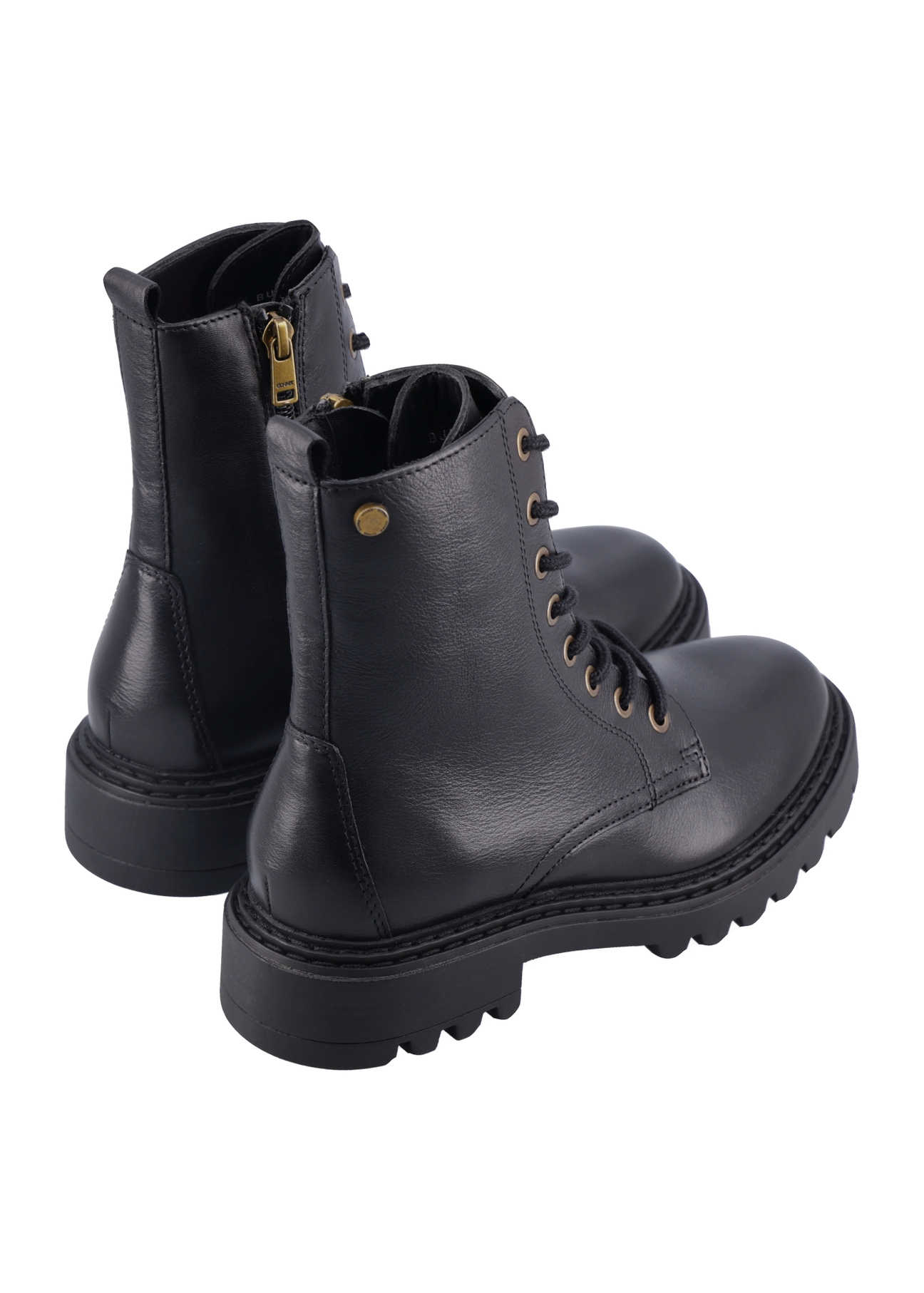 Black women's ankle boots BUTYD-1192-99(Z26), product view from the back on a white background.