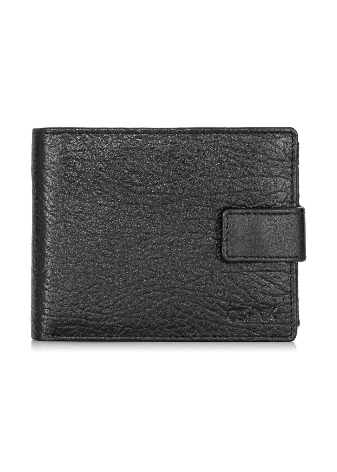 Men's leather wallet with snap closure PORMS-0536A-99(Z25) - front product view on white background.