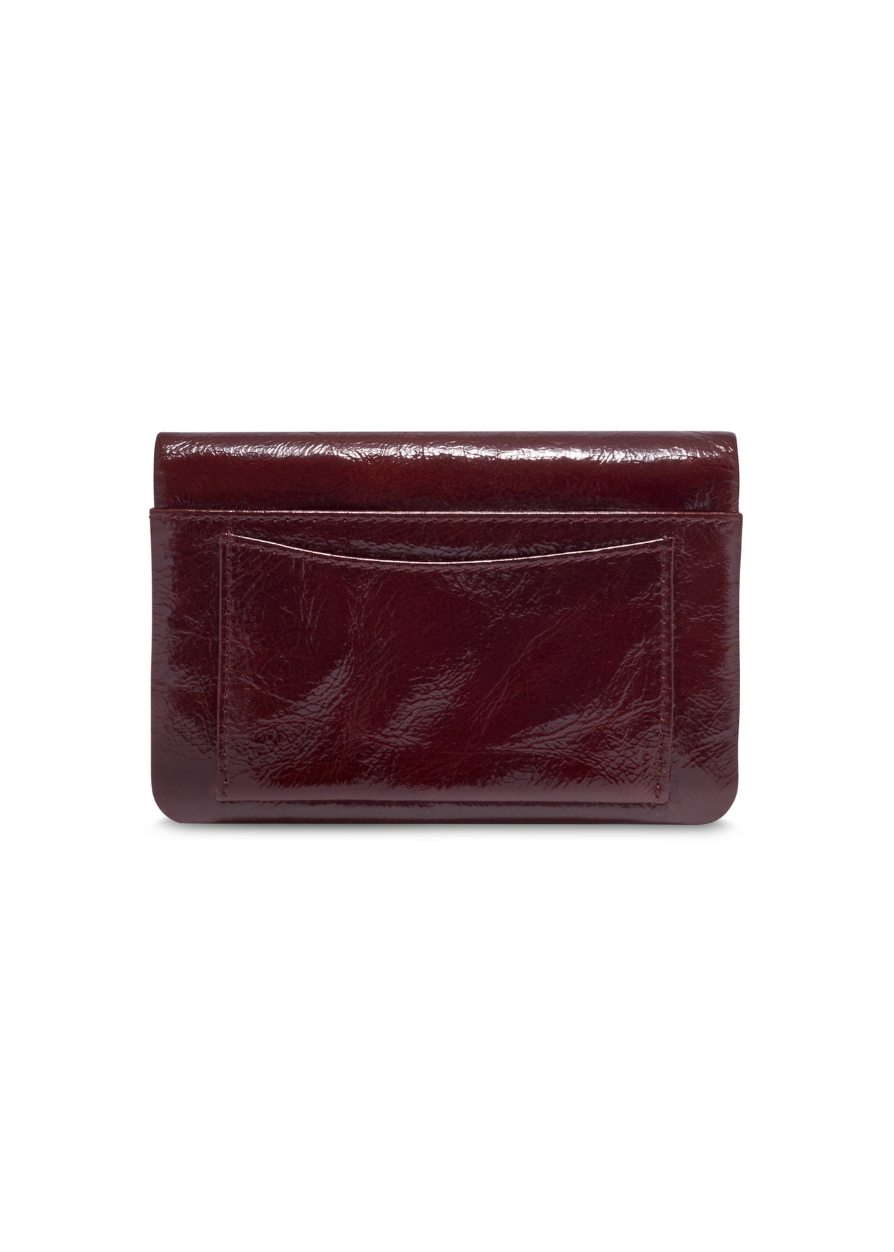 Burgundy women's wallet PORES-1020-4E(Z26), product view from the back on a light background.