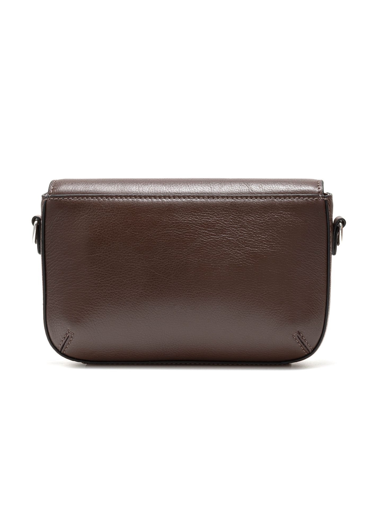 Brown leather small women's handbag TORES-1184-89(Z25), product view from the back on a white background.