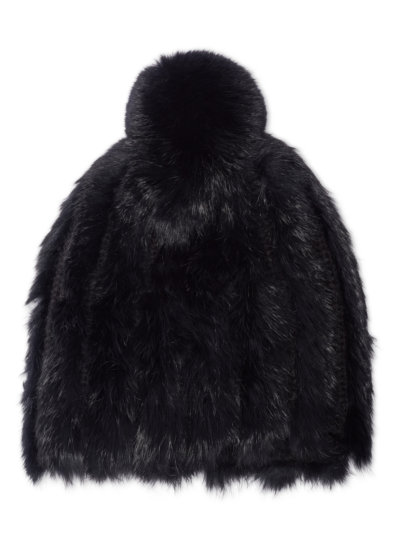 Black women's fur hat CZADF-0034-99(Z26), front view on a white background.