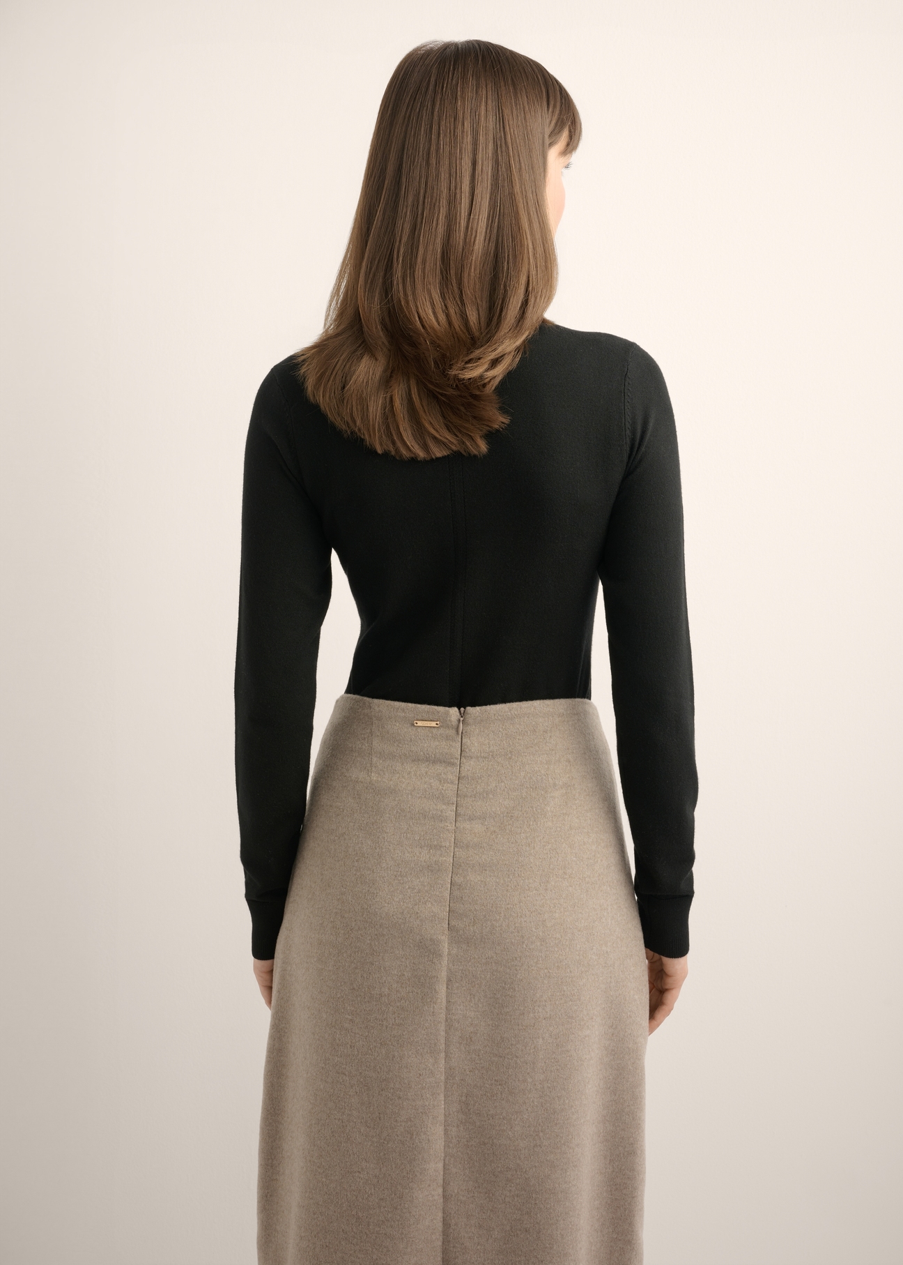 Black women's turtleneck sweater SWEDT-0272-99(Z26)