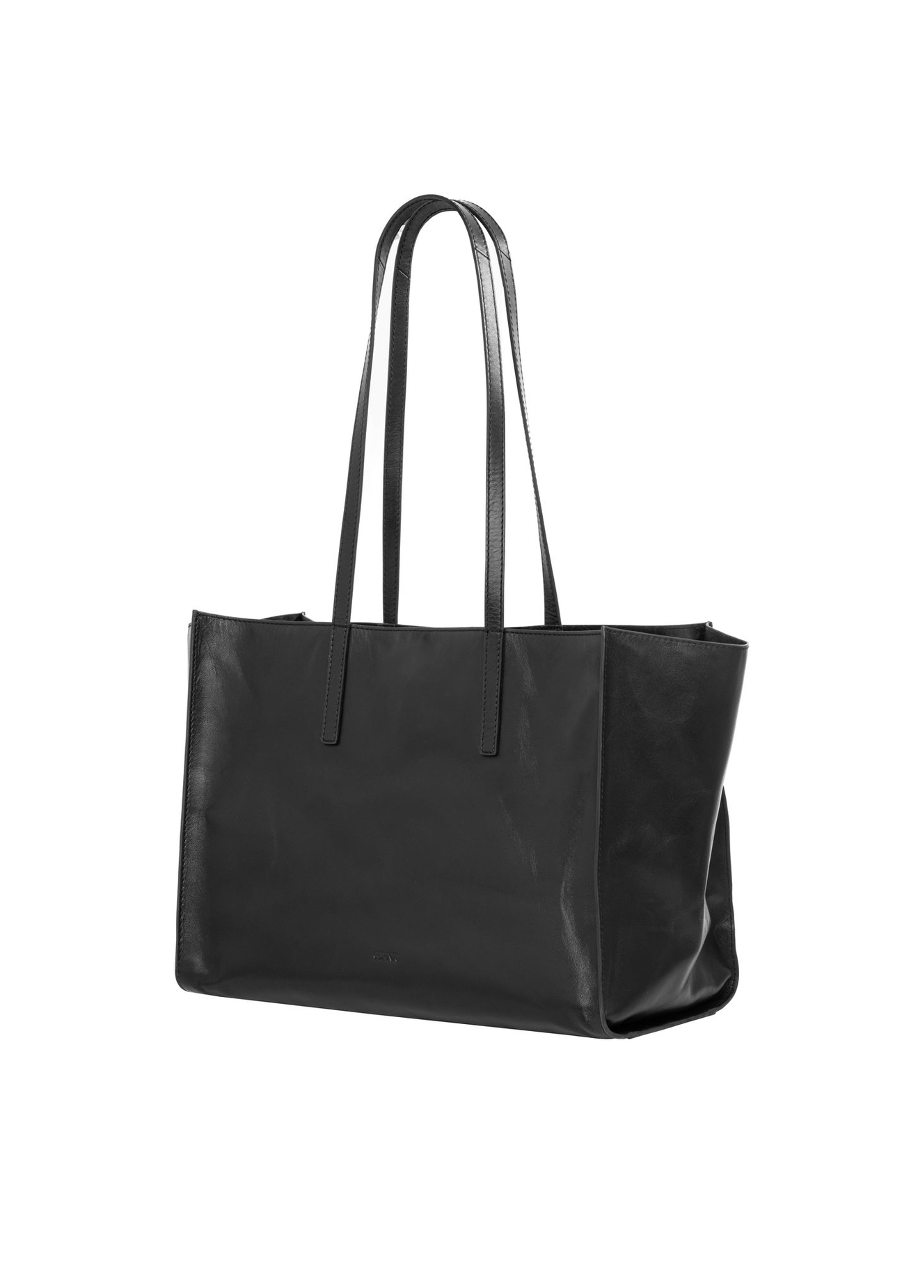 Black large leather women's handbag TORES-1435-99(Z26) - diagonal product view, on a white background.