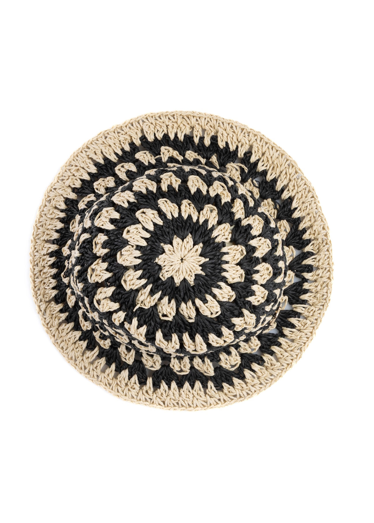 Women's straw hat KAPDT-0048-1H(W26), product view from above on white background.