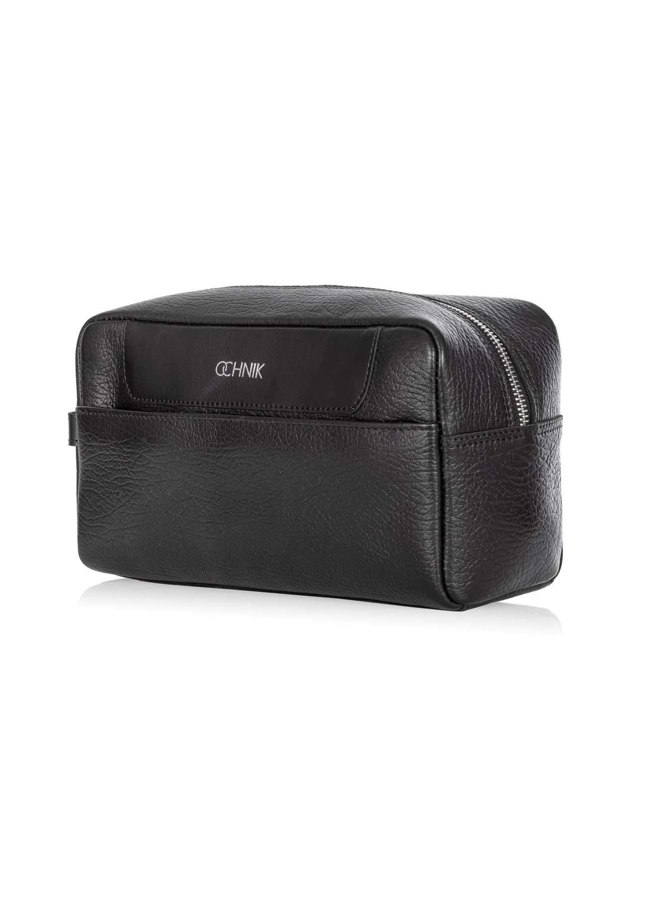 Men's leather cosmetic bag with logo TORMS-0298A-99(Z25) - diagonal view of the product on a white background.