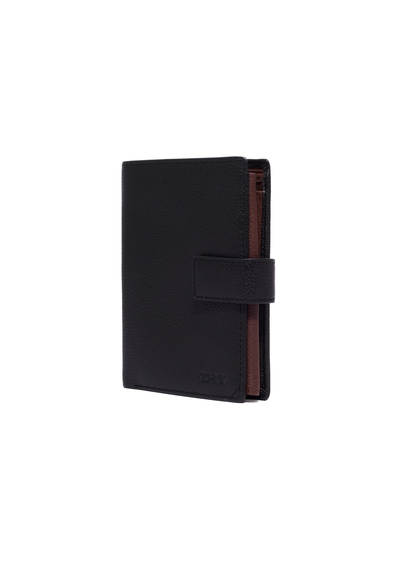 Black men's leather wallet PORMS-0720-99(Z26), diagonal product view on white background.