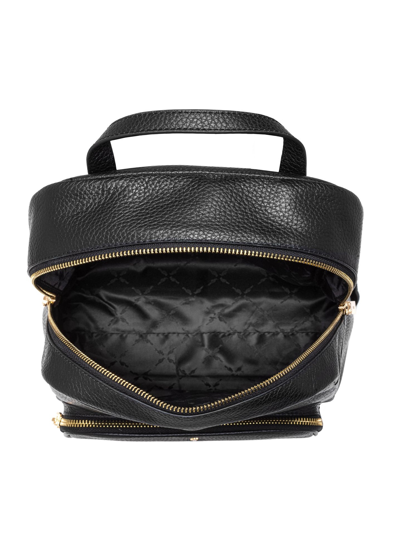 Black leather women's backpack TORES-1072E-9I(W26) - product view from above, on a white background.