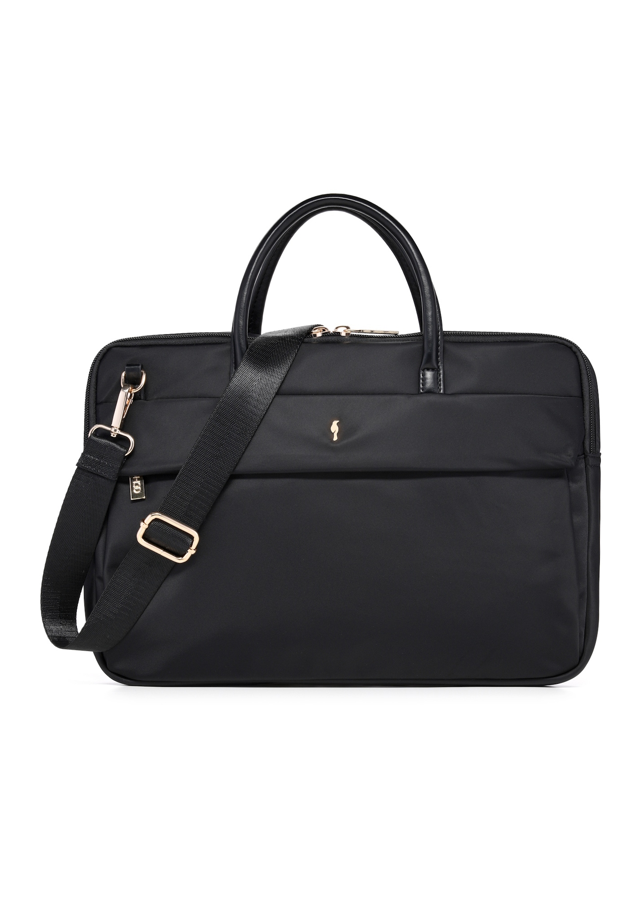 Black women's laptop bag TOREN-0344-99(W26), front product view on white background.