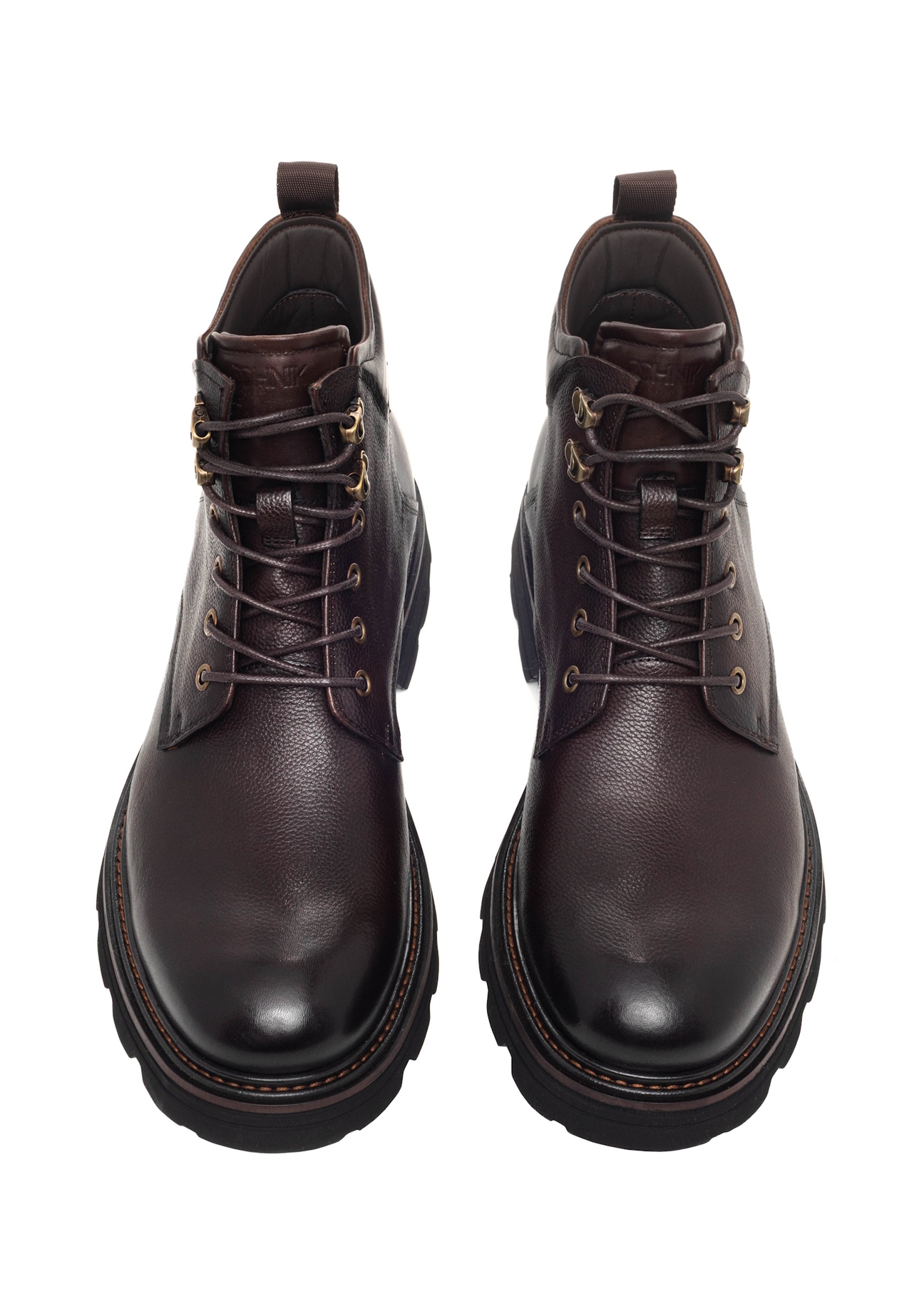 Men's dark brown leather Chelsea boots BUTYM-0558-1I(Z26), front product view on white background.