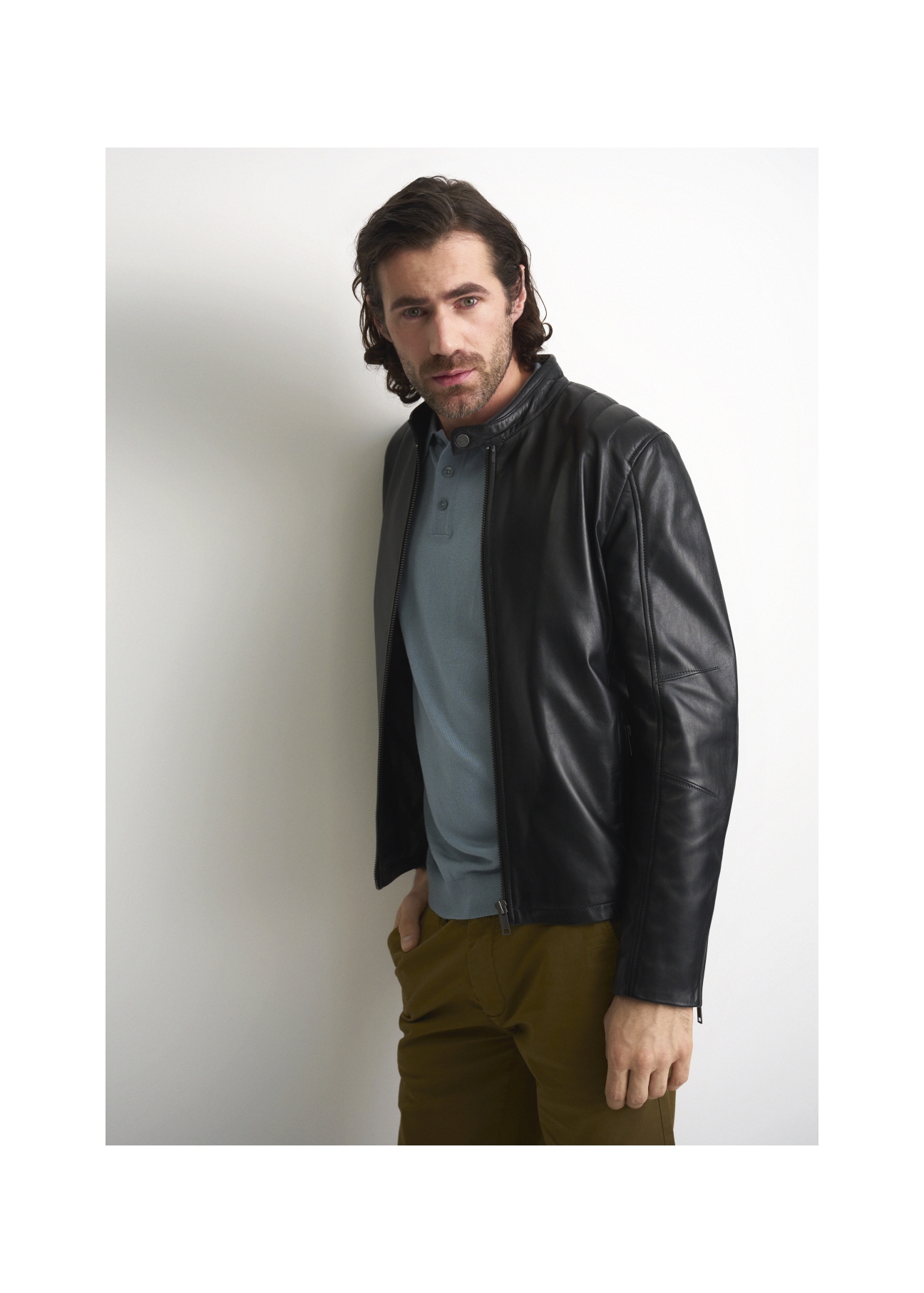 Men's leather jacket KURMS-0264-5491(W22)-05