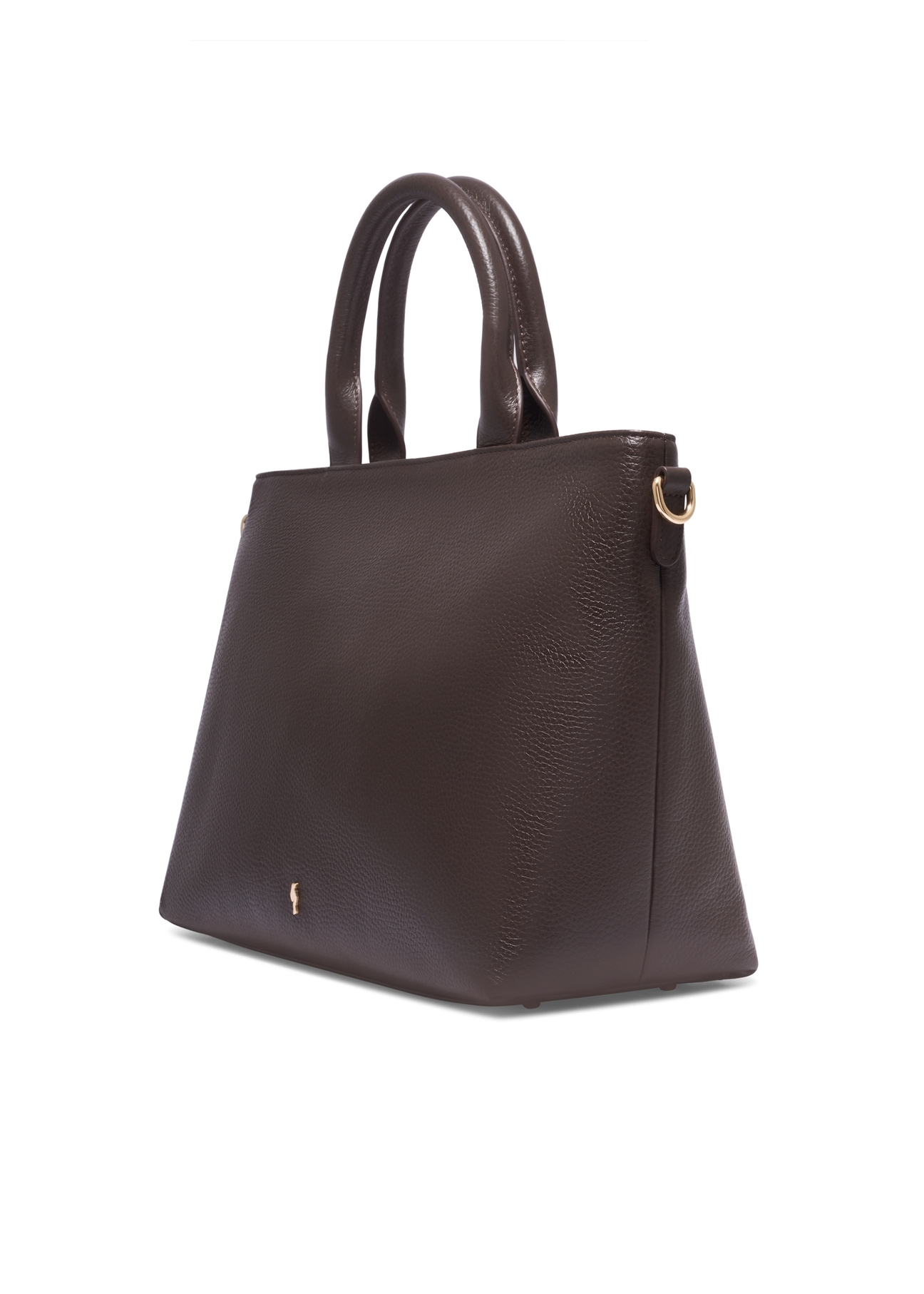 Brown large leather women's handbag TORES-1158-1I(Z26), diagonal product view on white background.