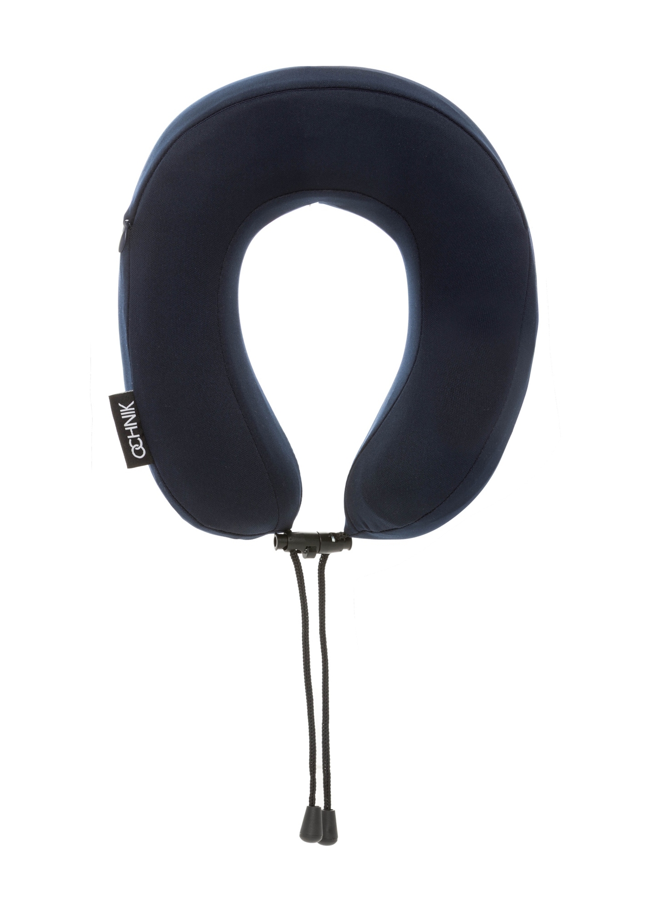 Navy blue soft travel pillow AW-014-0005-7D(W26), product view from the back on a white background.