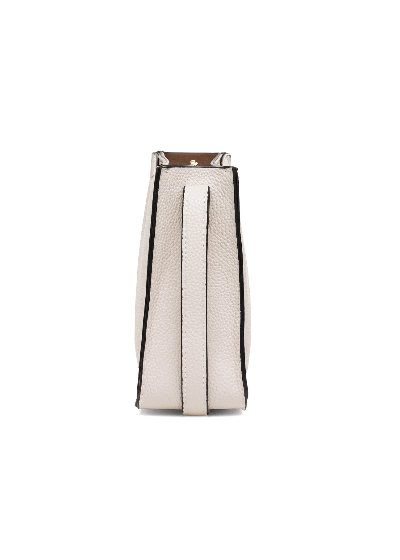 Cream small shoulder bag TOREC-1055-12(Z25), side product view on white background.
