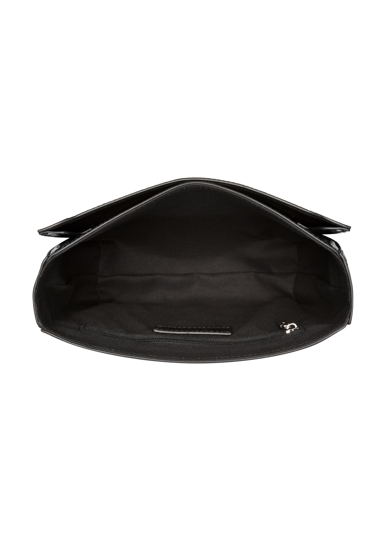 Black small croco shoulder bag TOREC-1244-9G(Z26) - product view from above, on white background.