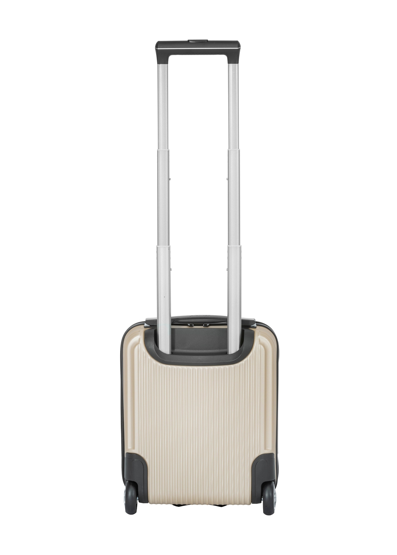 Cabin suitcase on wheels WALAB-0053-0X-16(W26), product back view on white background.