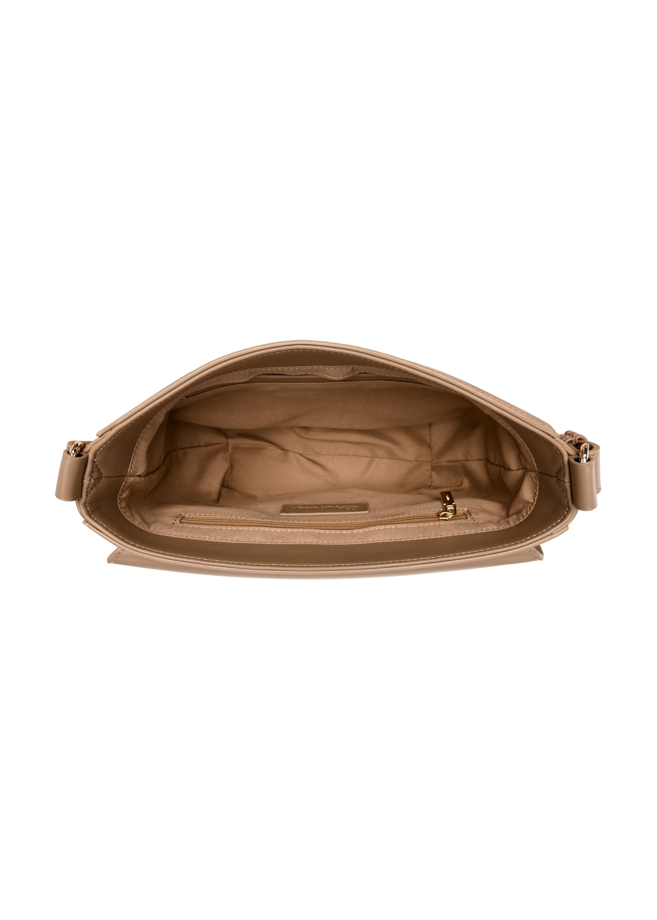 Beige semi-circular women's messenger bag TOREC-1298-1B(Z26)