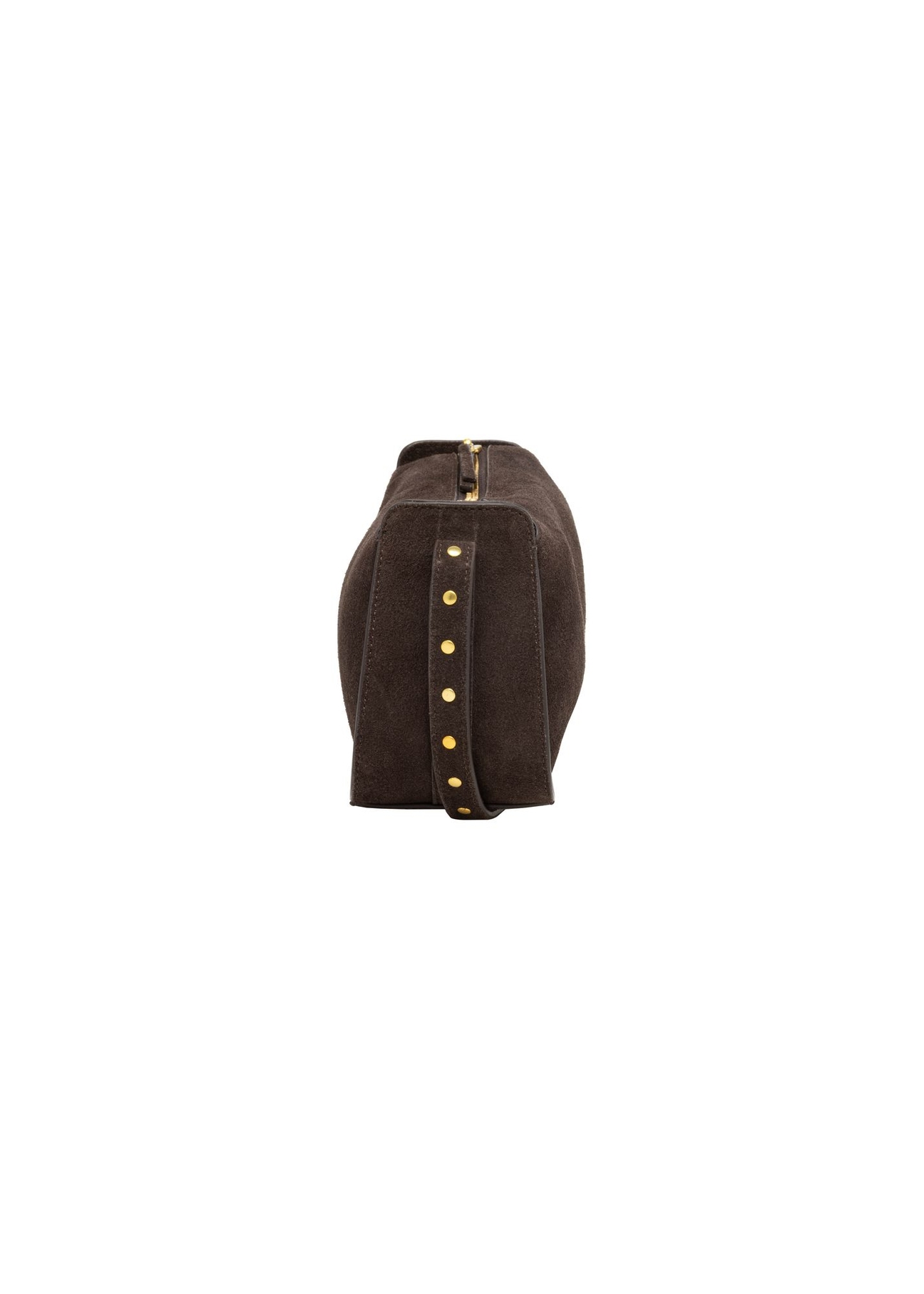 Brown suede women's handbag TORES-1383-1I(Z26) - side view of the product, on a white background.