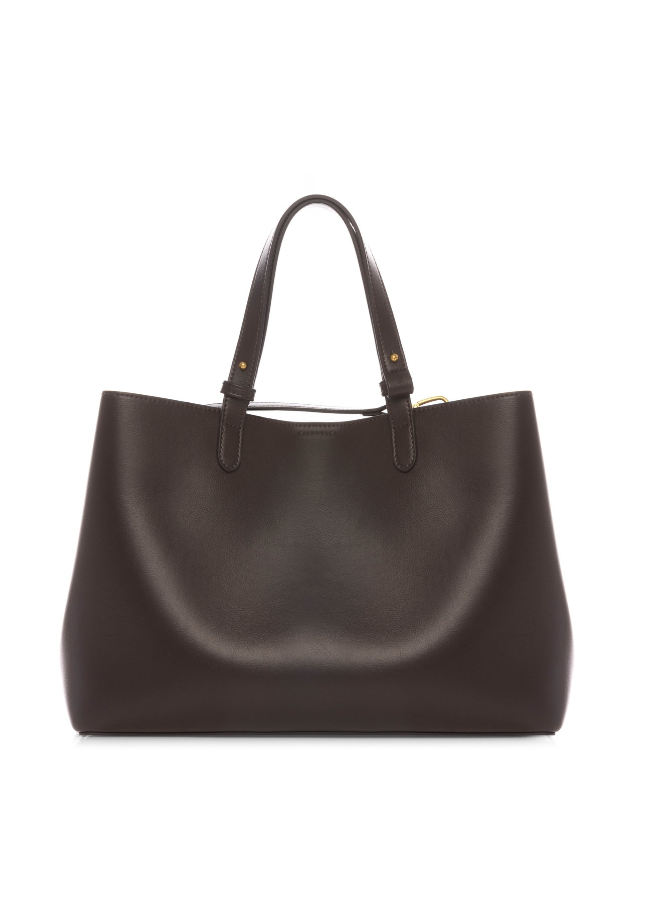 Brown women's shopper handbag TOREC-1240-1H(W26), product view from the back on a white background.