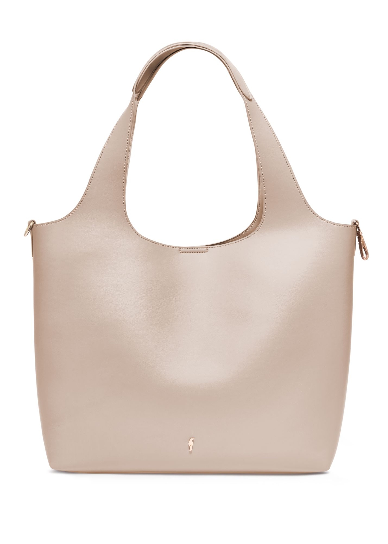 Women's ecru shopper bag TOREC-1259-0B(Z26) - front product view, on a white background.