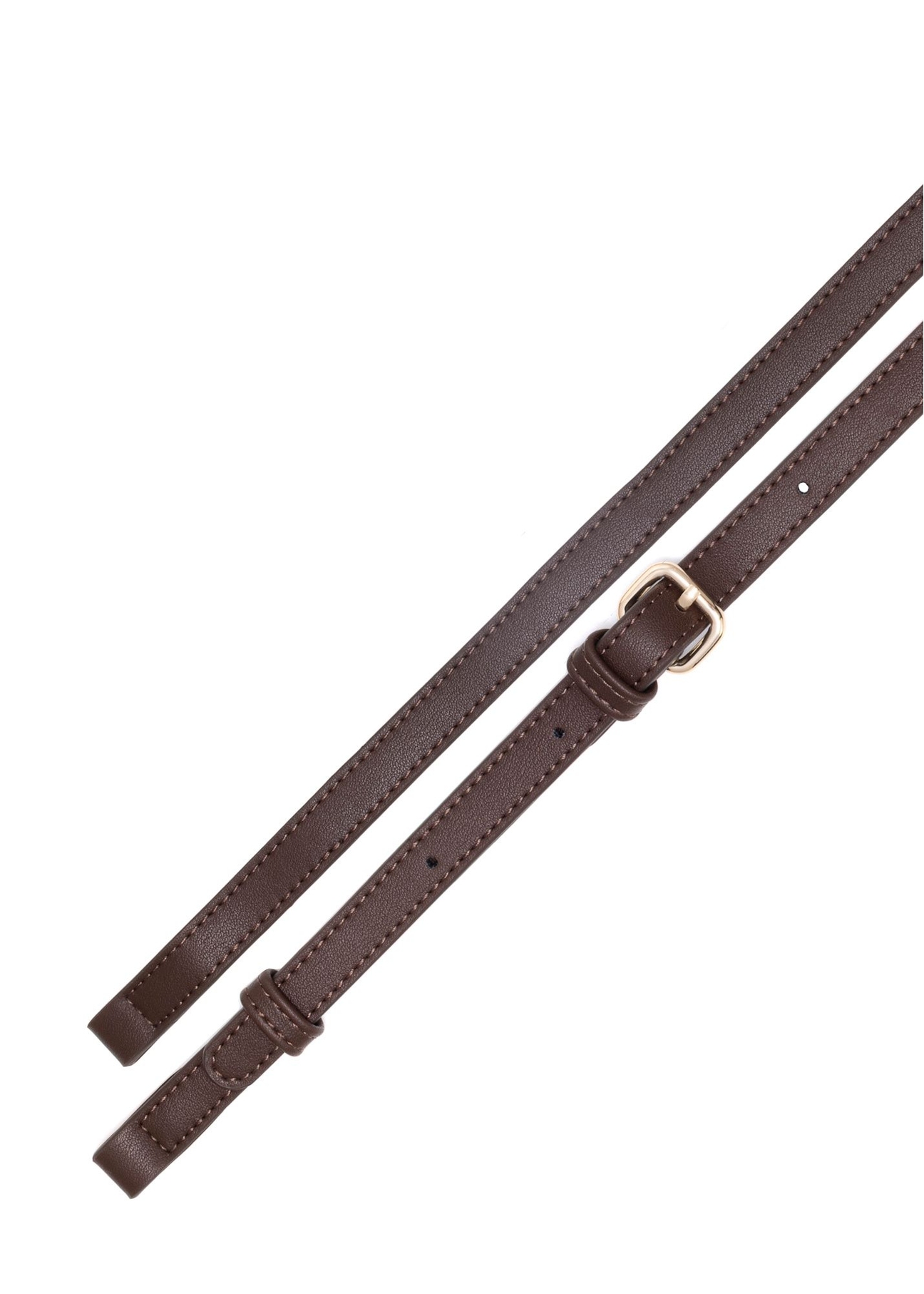 Brown small women's hobo bag TOREC-1097-1H(W26) view of the product straps on a white background.