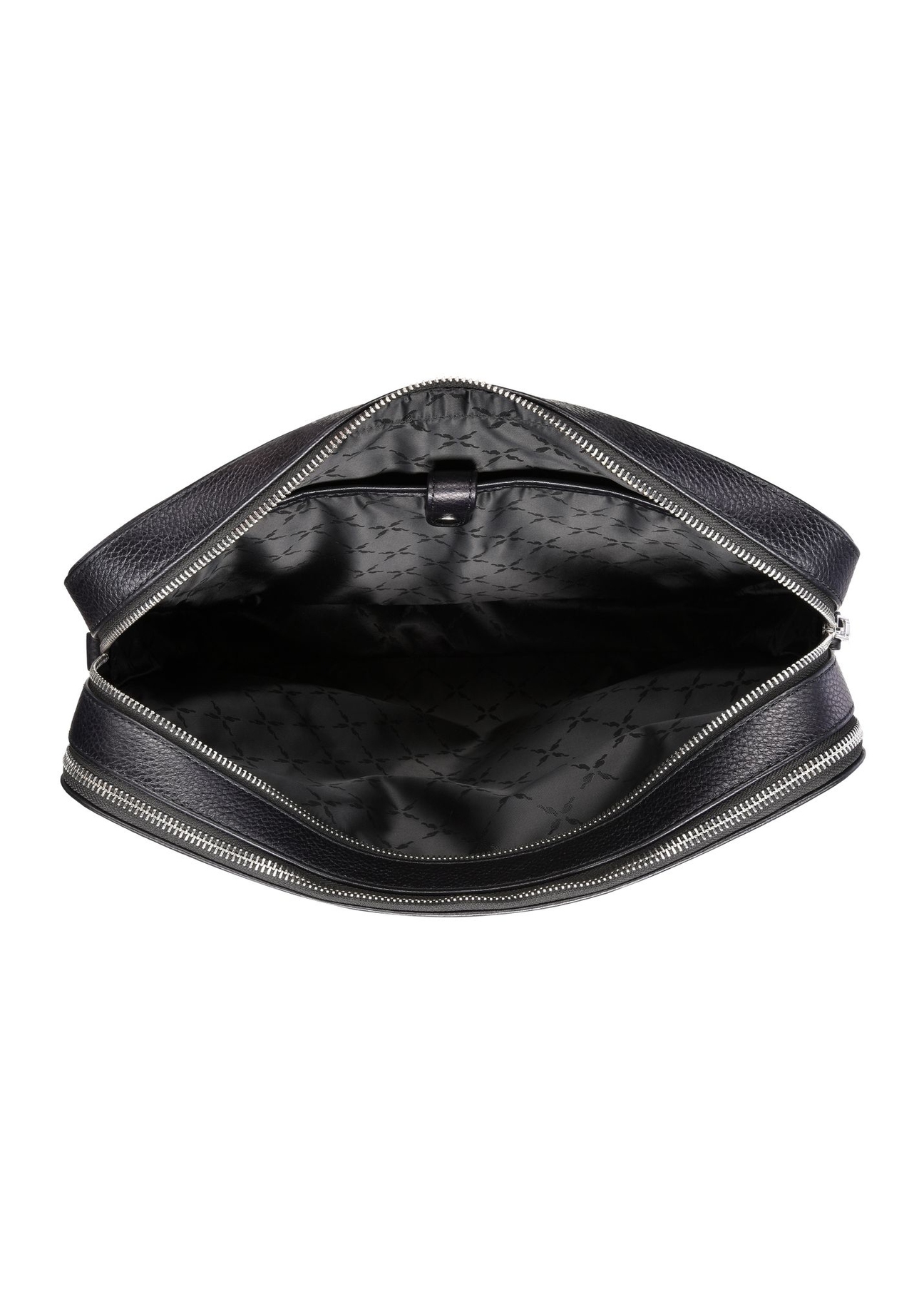 Black leather laptop bag TORES-1222-99-9I(W26) - top view of the product on a white background.