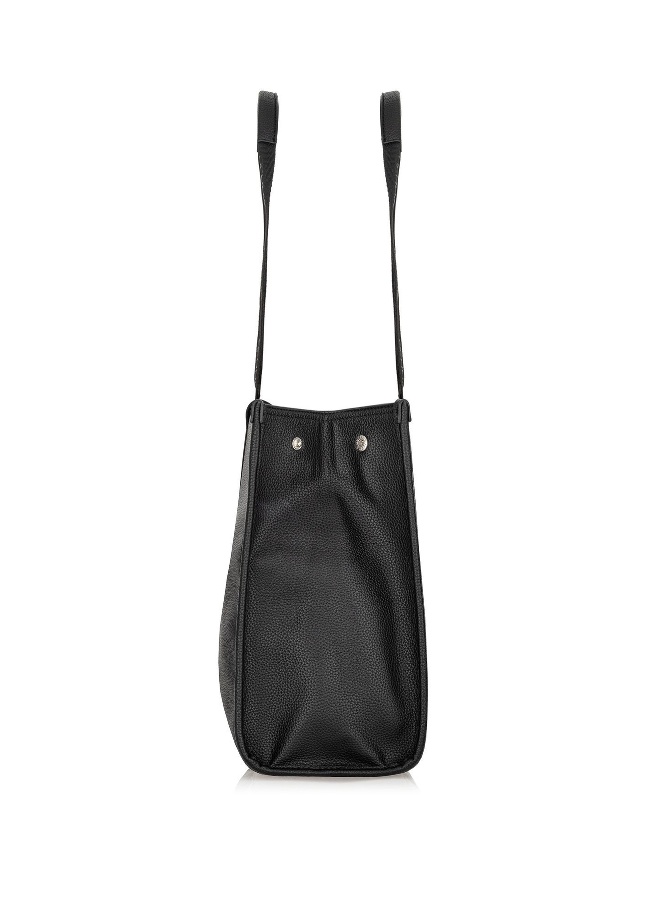 Black large shopper bag TOREC-0977A-99(Z25) - side view of the product on a white background.