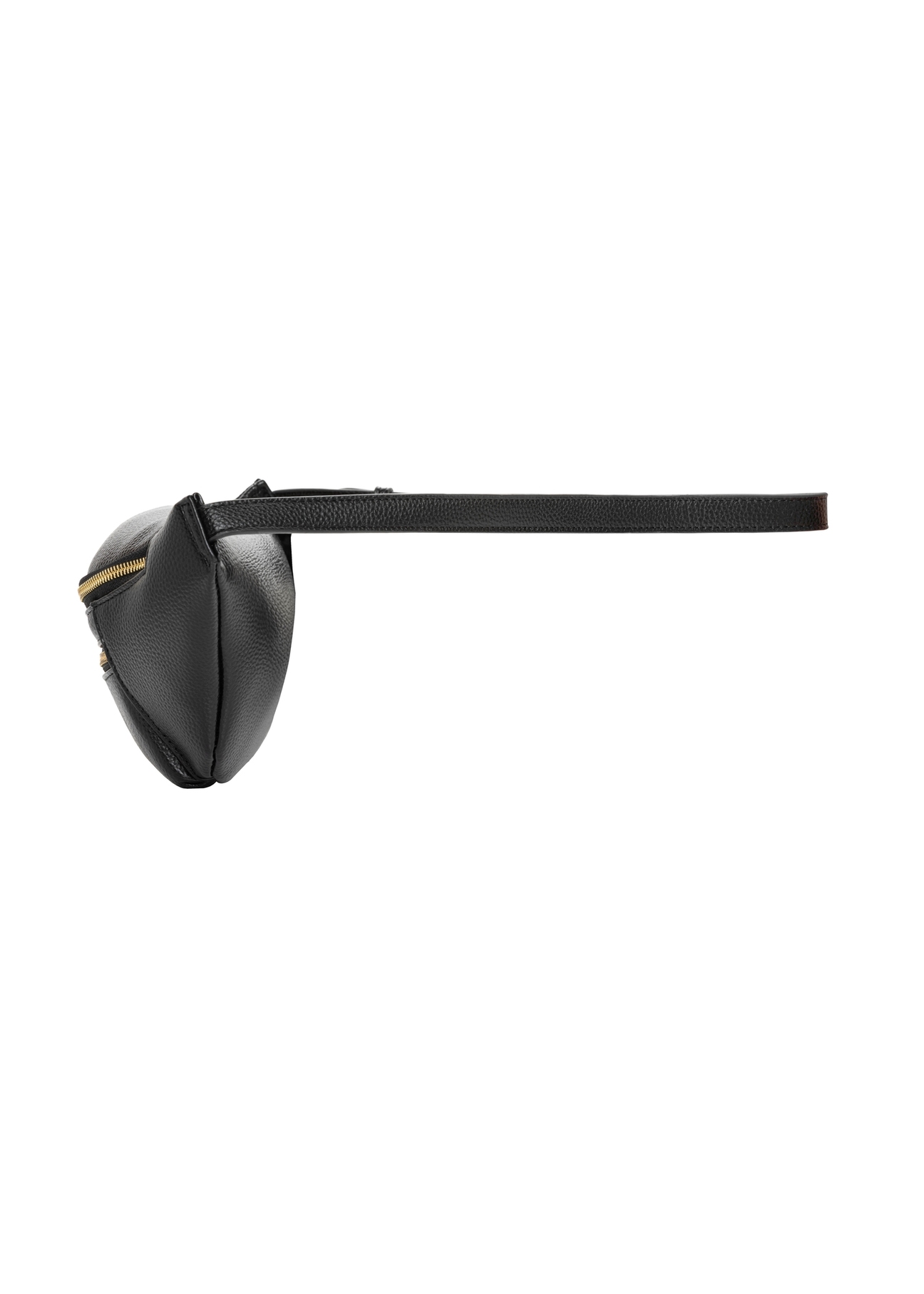 Black women's waist bag with pockets TOREC-1369-9I(Z26). Side view on a white background.