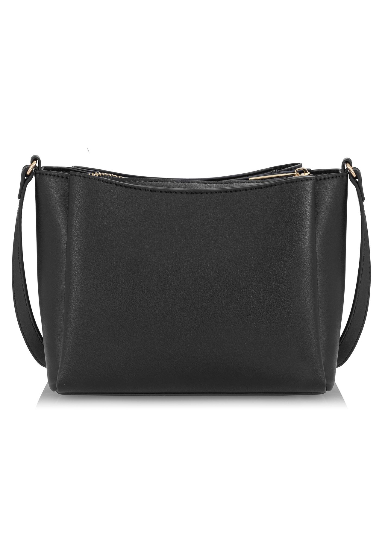 Small black imitation leather handbag TOREC-0914-99(W24)-04