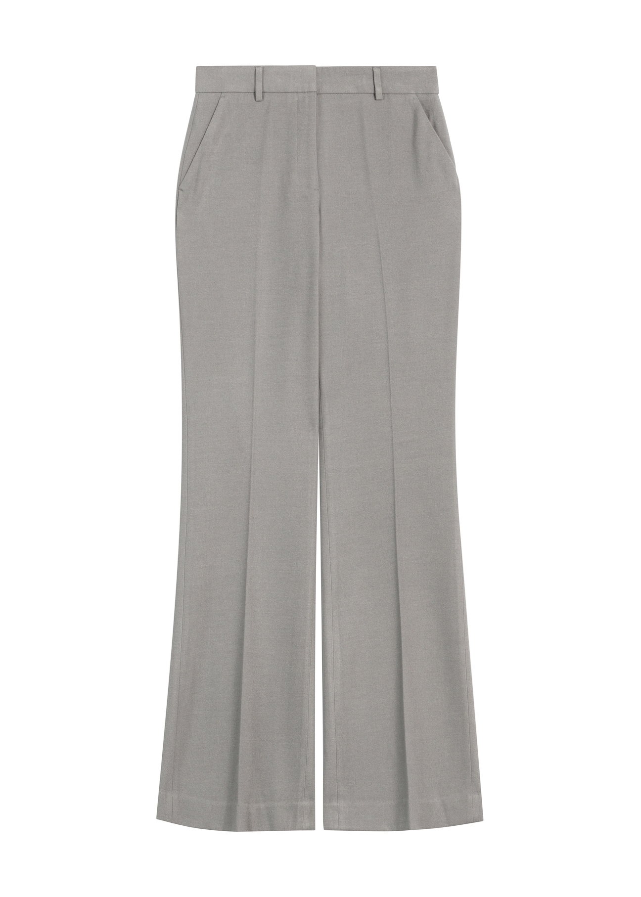 Gray women's trousers SPODT-0113-91(Z25), product view from the front on a white background.