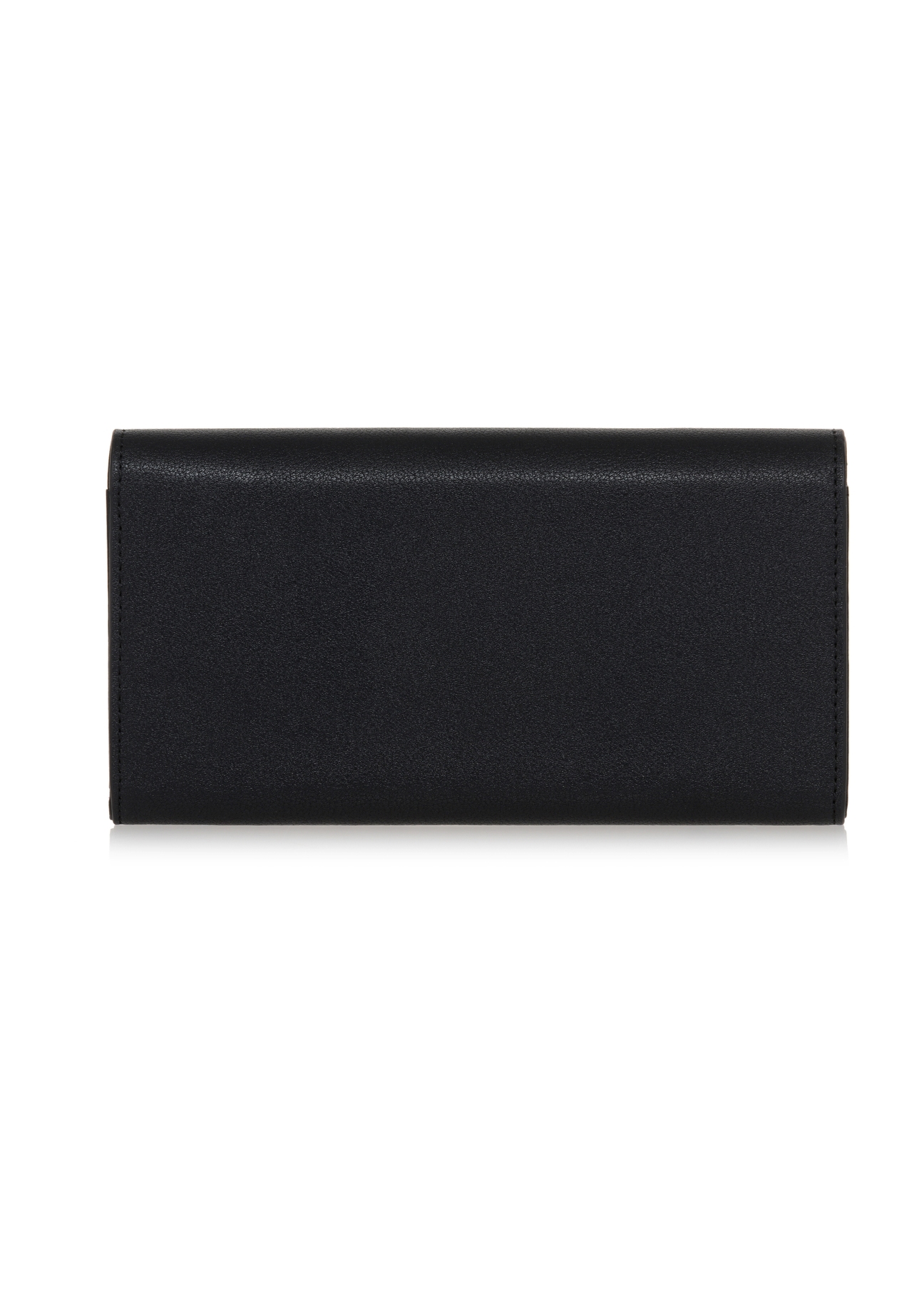 Large black women's wallet with decorative strap POREC-0357-99(Z23)-02