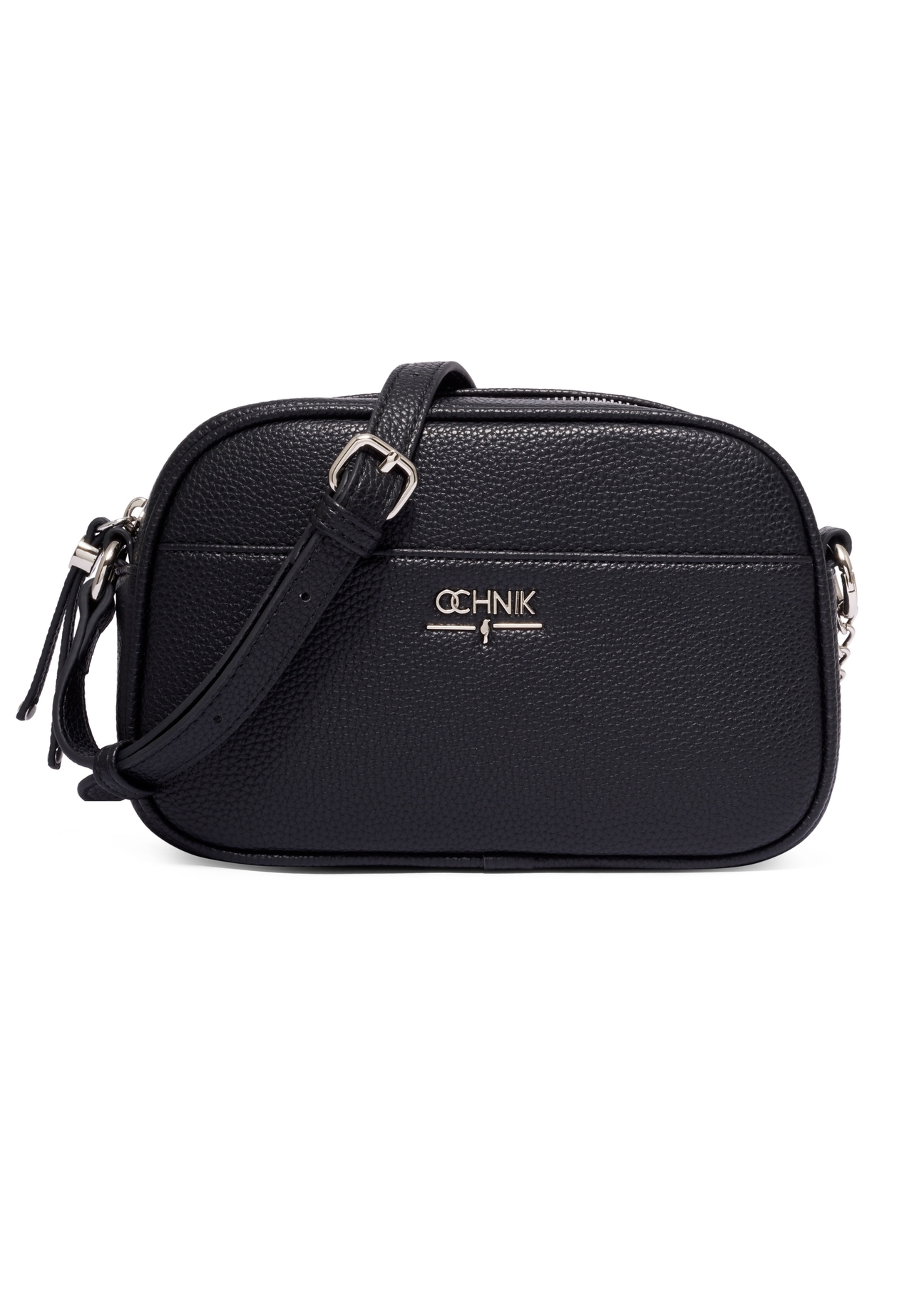 Black small women's handbag TOREC-1285-9I(Z26), product view from the front on a white background.