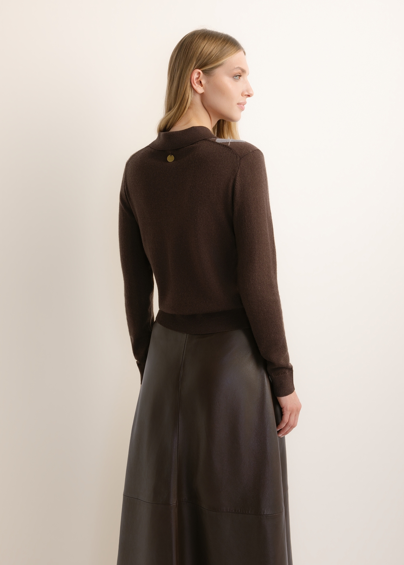 Brown women's wool sweater SWEDT-0275-1I(Z26)
