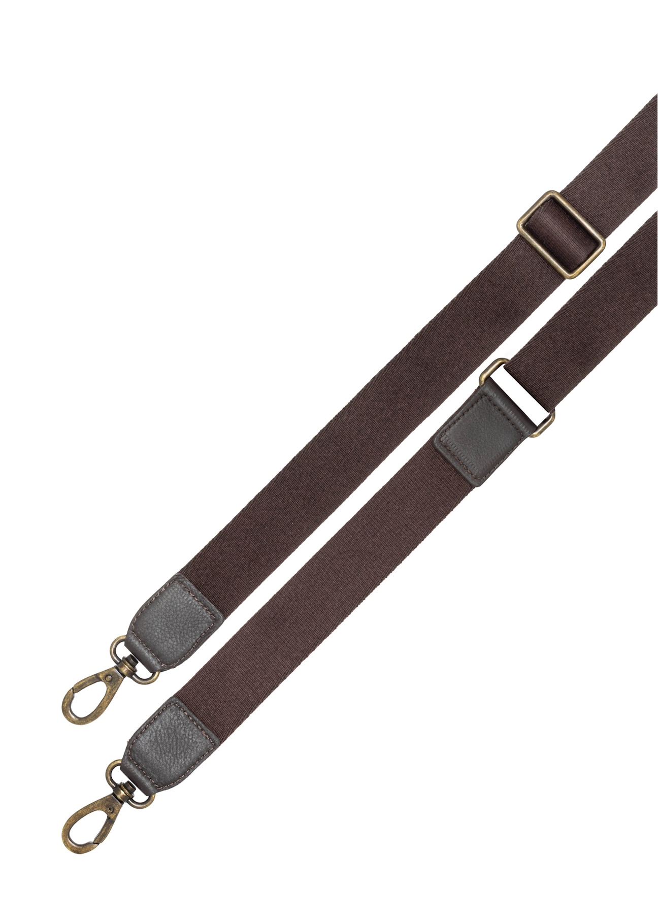 Brown leather men's laptop bag TORMS-0522-1H(Z26), product strap view on white background.