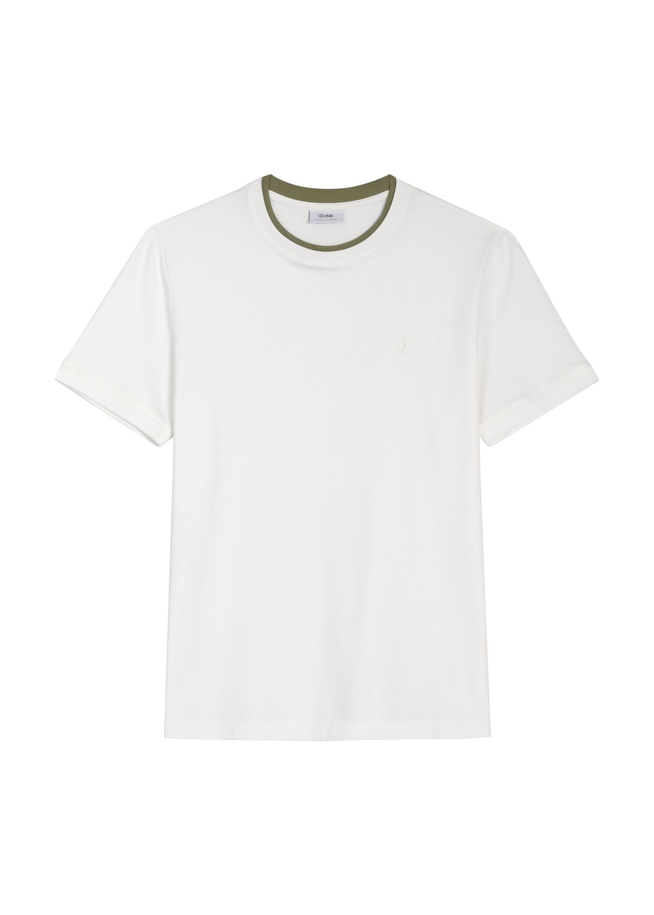Cream cotton plain men's T-shirt TSHMT-0155-0B(Z26) - front product view, on a white background.