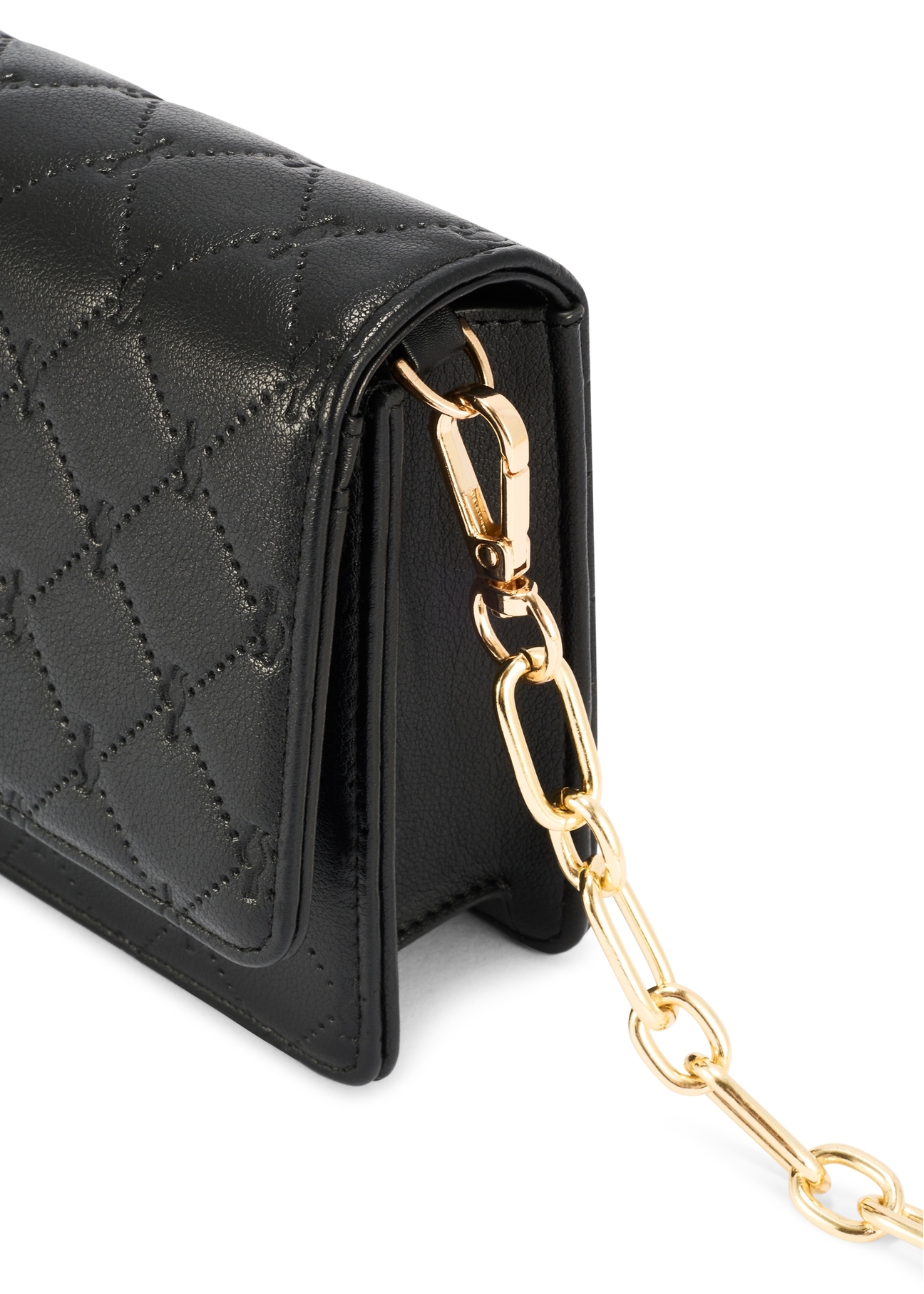 Small women's handbag in black TOREC-1178-9P(W26), close-up of the product detail on a white background.