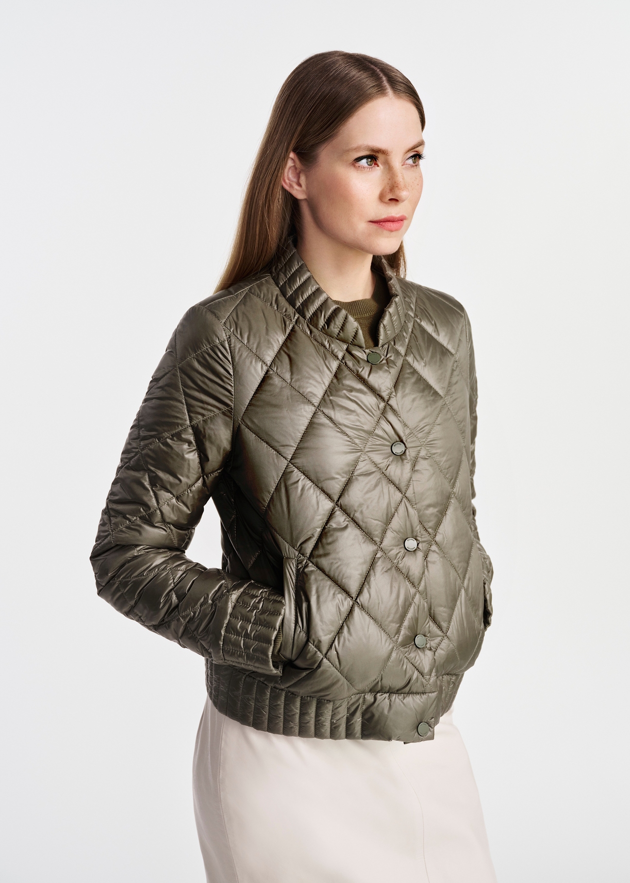 Women's transitional jacket khaki KURDT-0564-55(W25)-02